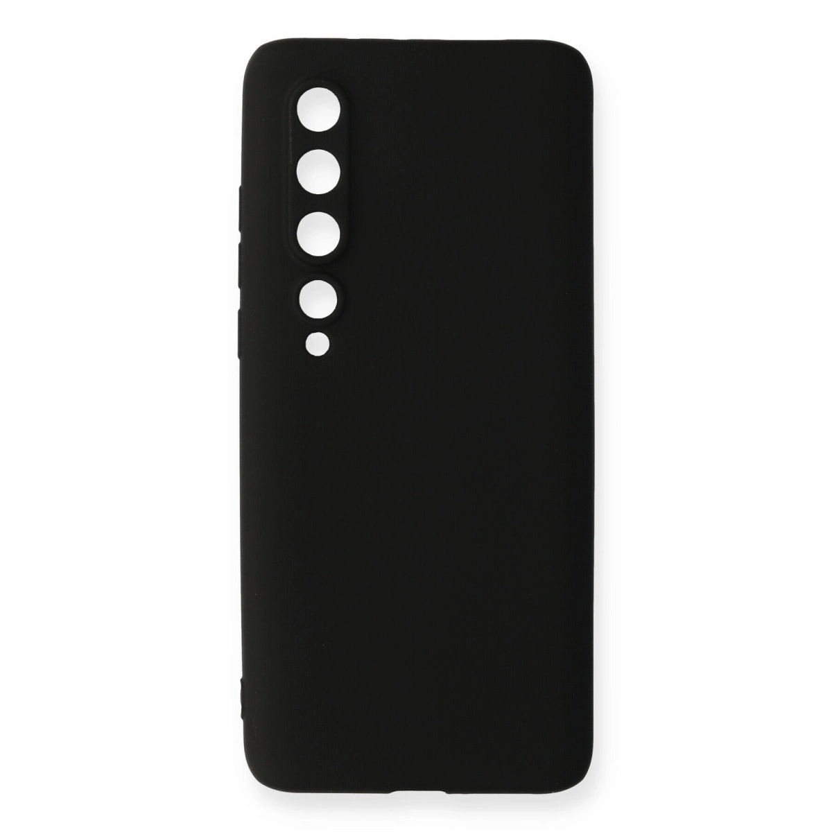 Kamera lensleri için kesikleri olan siyah telefon kılıfı.