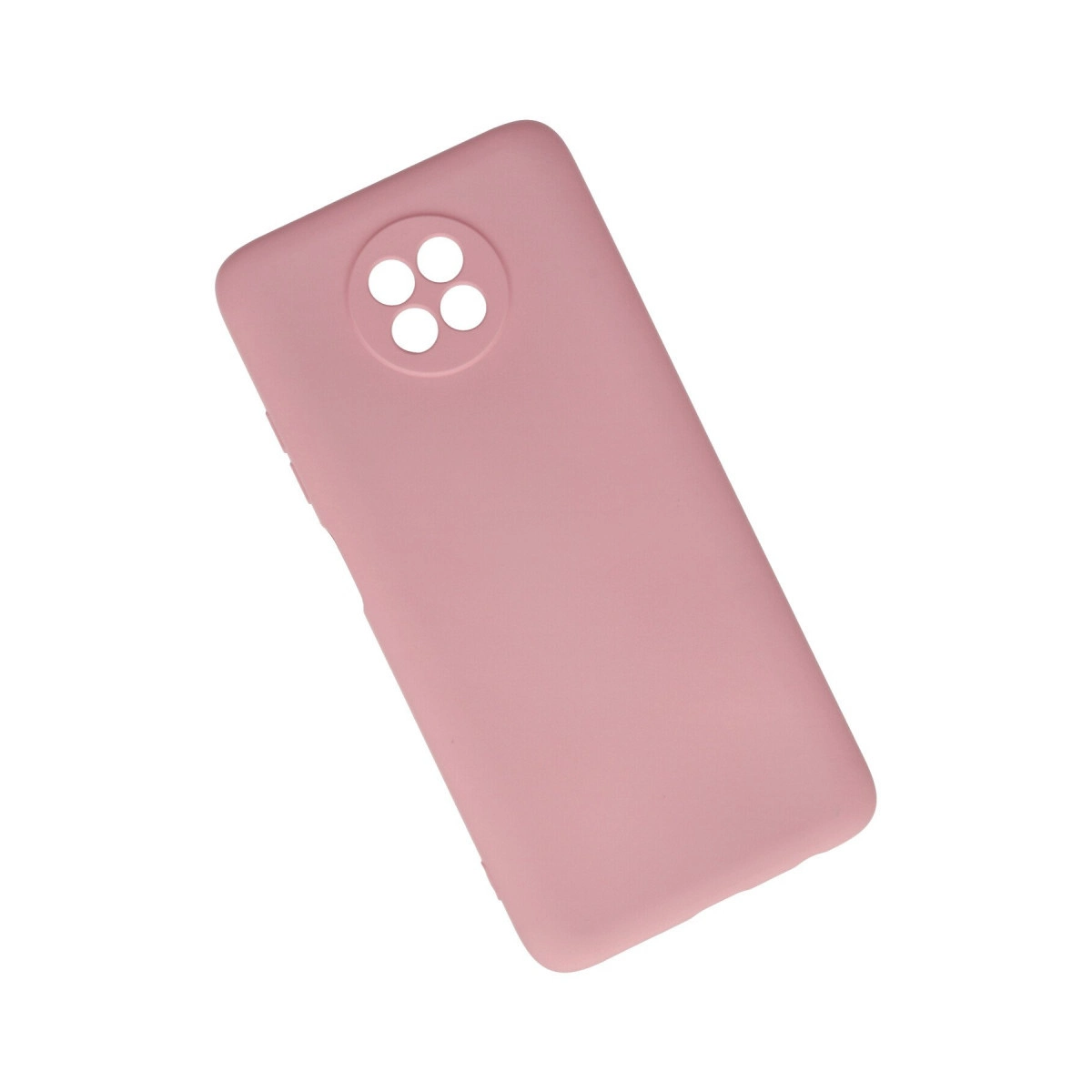 Kamerası için dört dairesel kesiği olan pembe telefon kılıfı.