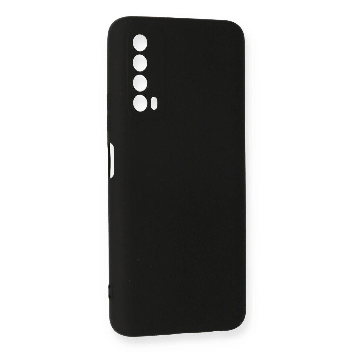 Kamera ve flaş için kesikleri olan siyah telefon kılıfı.