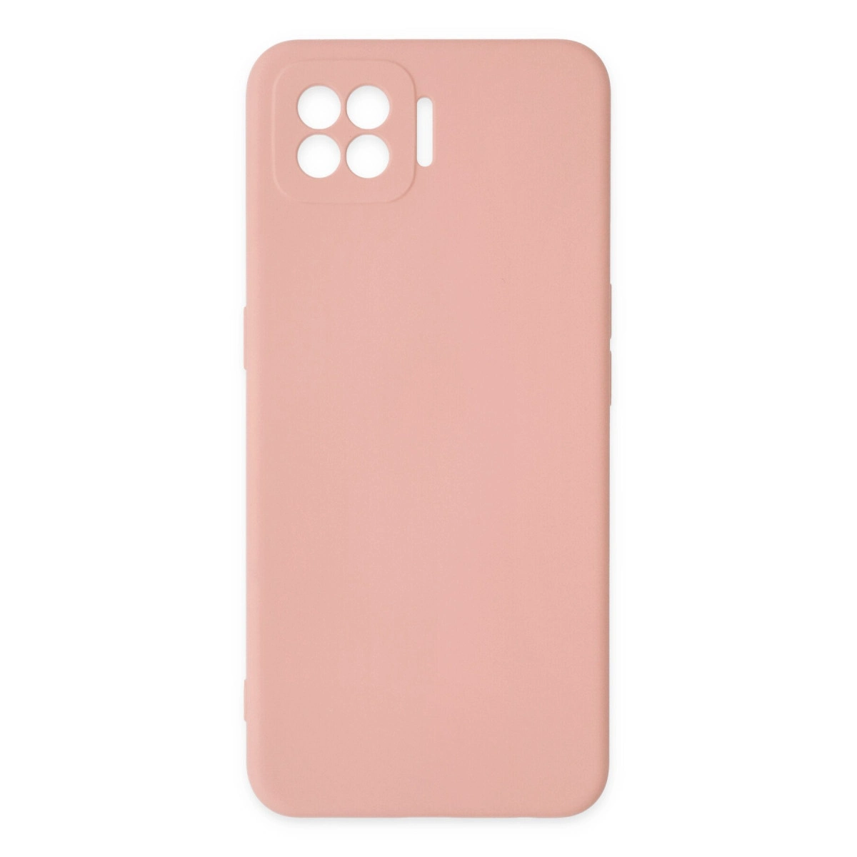 Dikdörtgen kamera modülü açıklığına sahip tozlu pembe telefon kılıfı.