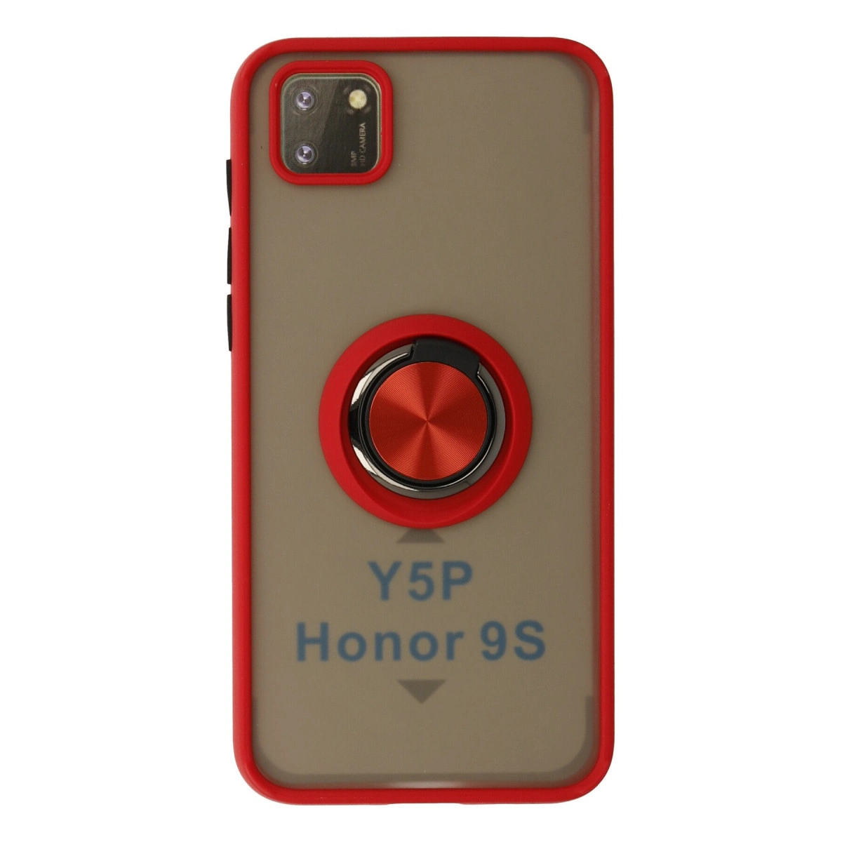Honor 9S için halka tutuculu ve kameralı kırmızı kılıf.