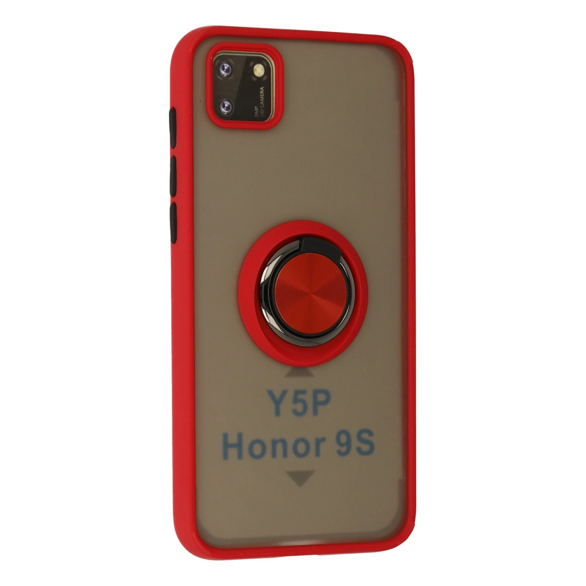 Honor 9S için halka tutuculu ve kameralı kırmızı kılıf.