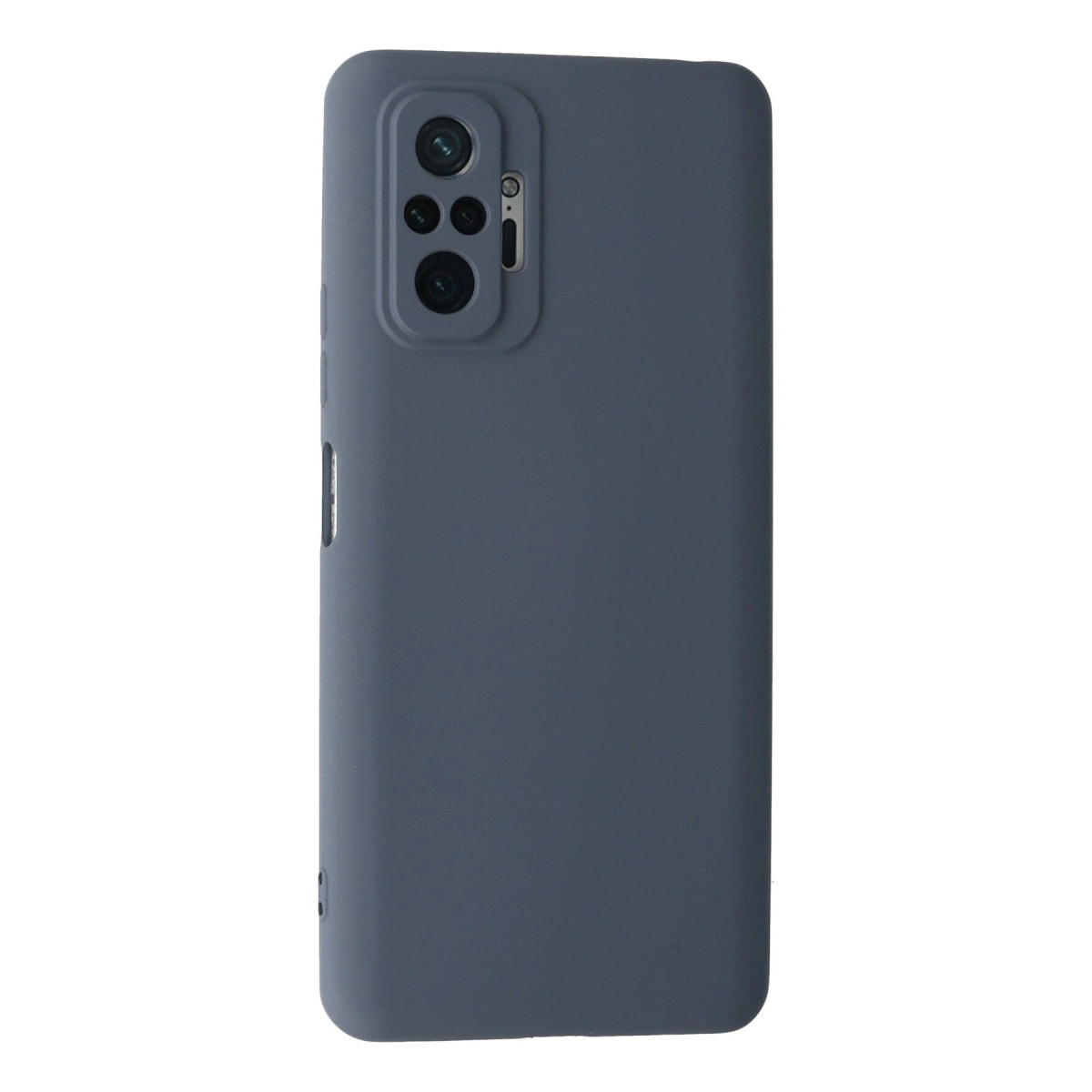 Arkada dikdörtgen kamera modülüne sahip koyu gri telefon kılıfı.