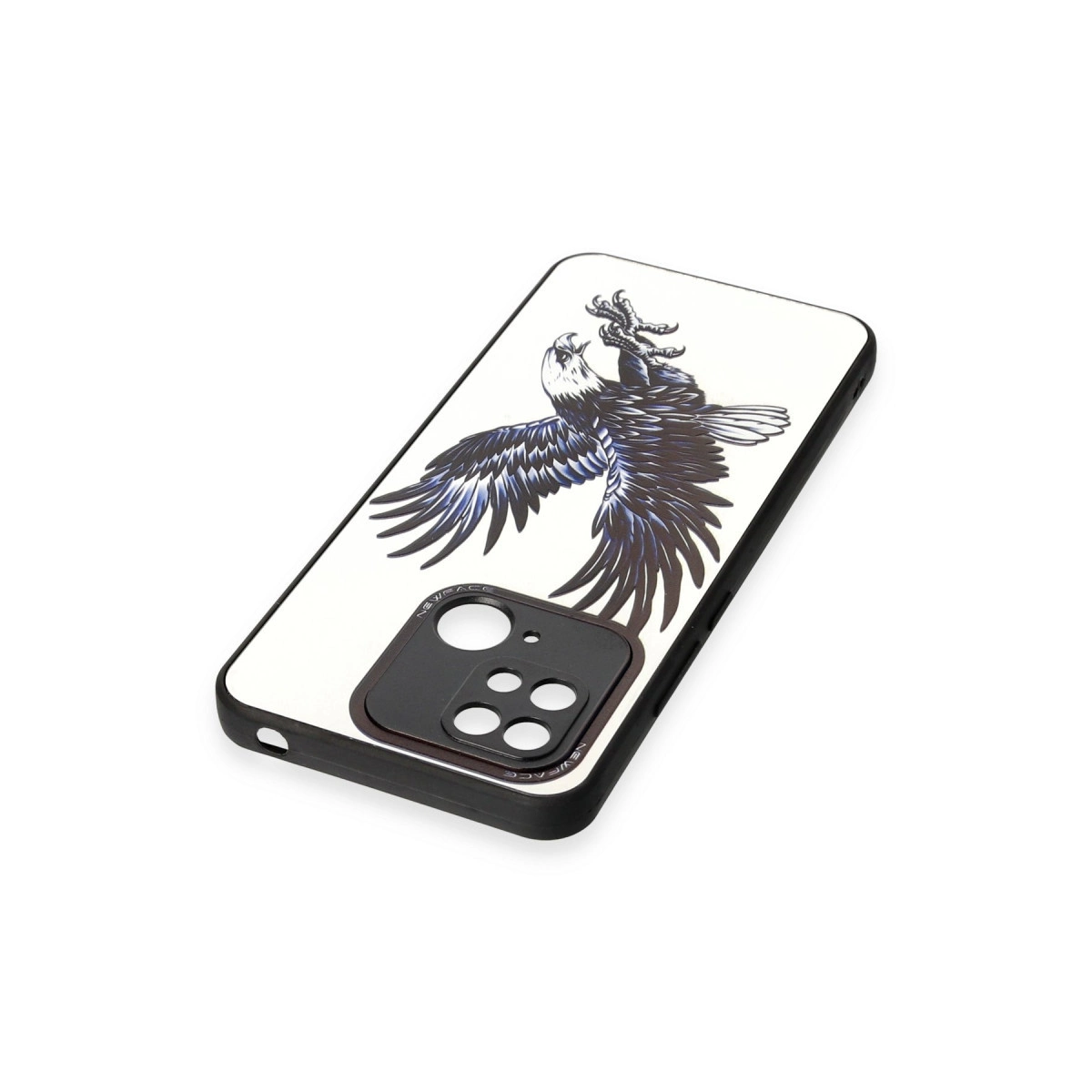 Kartal tasarımlı telefon kılıfı, belirgin kamera modülü.