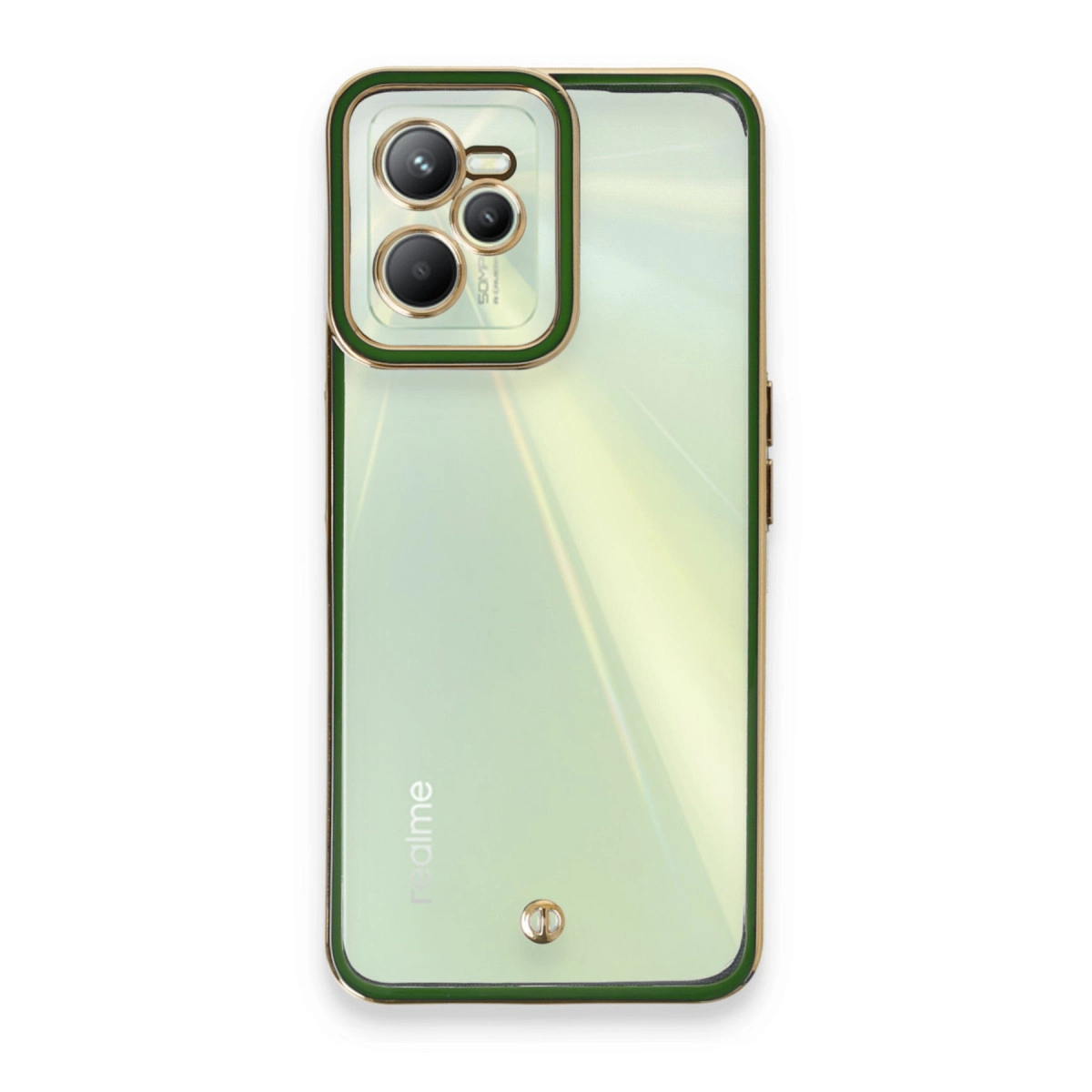 NEWFACE Realme C35 Uyumlu  Liva Lens Silikon Telefon Kılıfı Yeşil