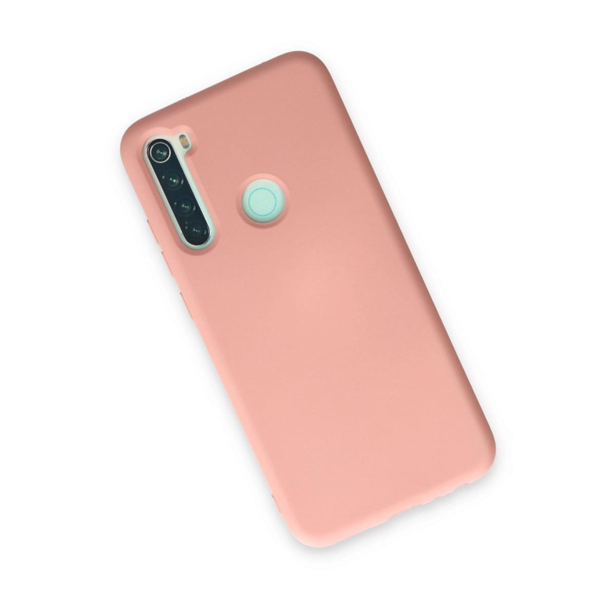 Kamera ve parmak izi sensörlü şeftali rengi telefon kılıfı.
