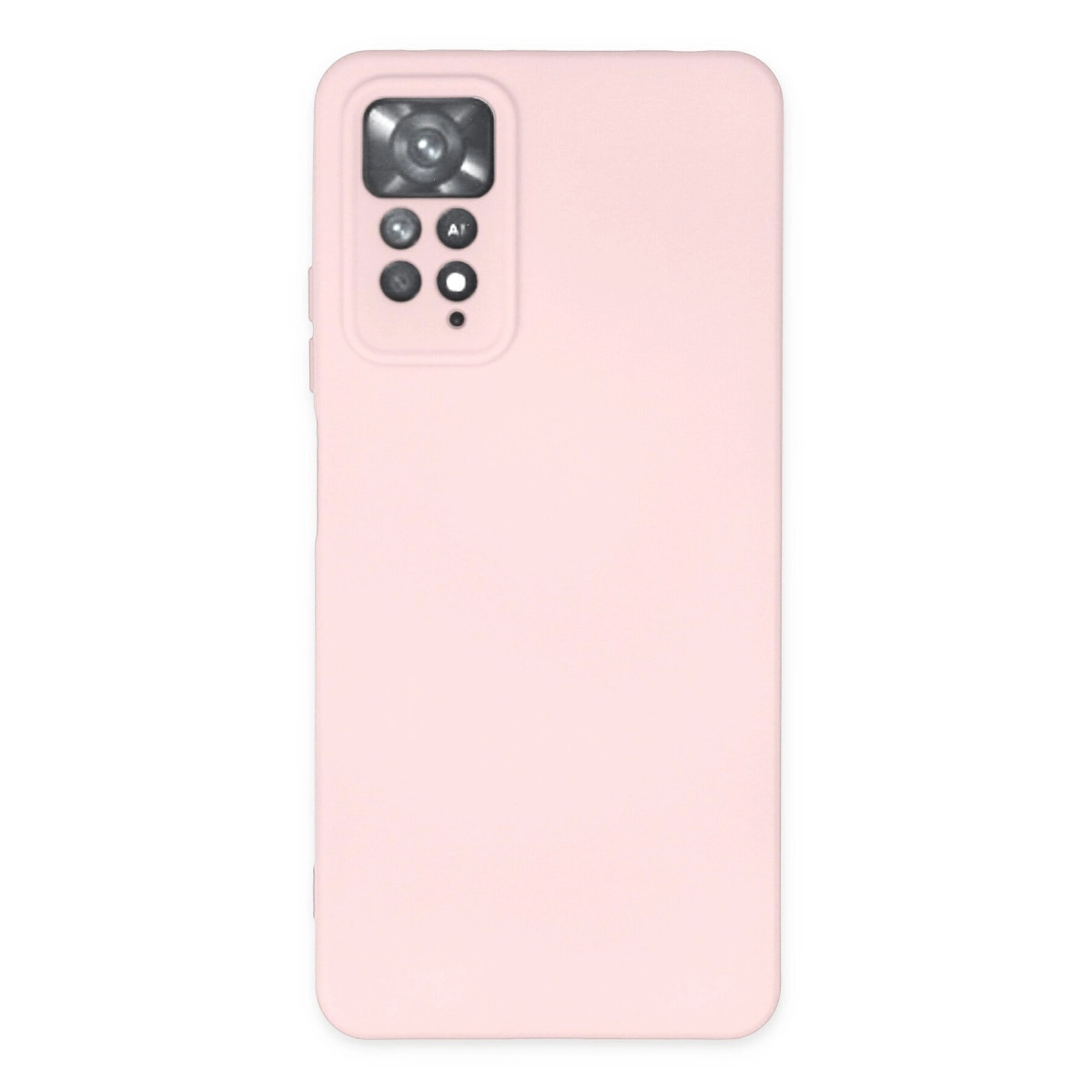 Sol üst köşede kamera ünitesi bulunan pembe telefon kılıfı.