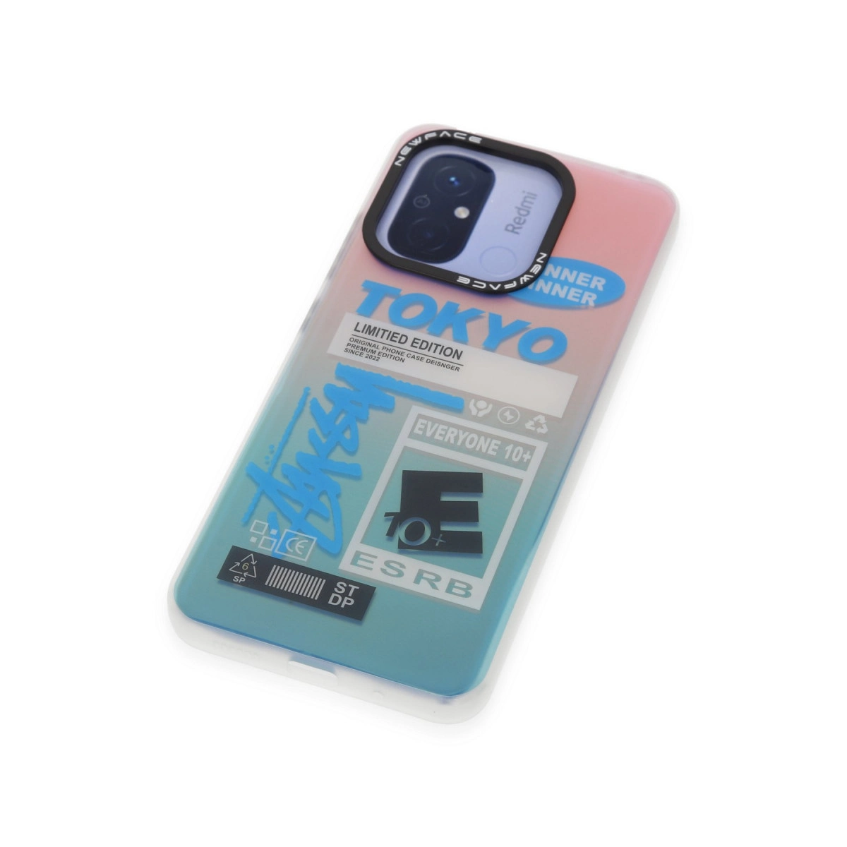 Renkli telefon kılıfı, üzerinde "TOKYO" ve "LIMITED EDITION" yazısı var.