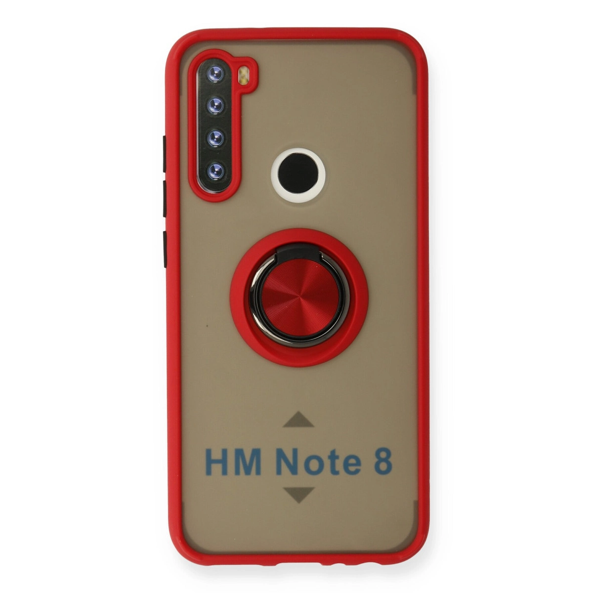 NEWFACE Xiaomi Redmi Note 8 Uyumlu  Montreal Yüzüklü Silikon Kapak Telefon Kılıfı Kırmızı