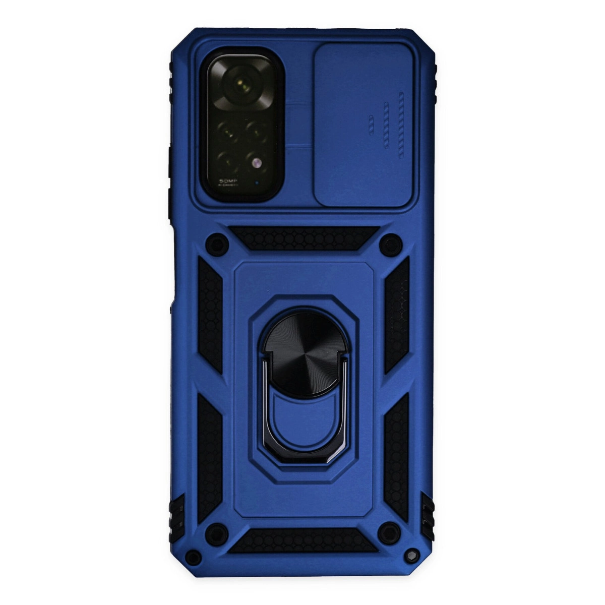 NEWFACE Xiaomi Redmi Note 11 Uyumlu Pars Lens Yüzüklü Silikon Telefon Kılıfı Lacivert