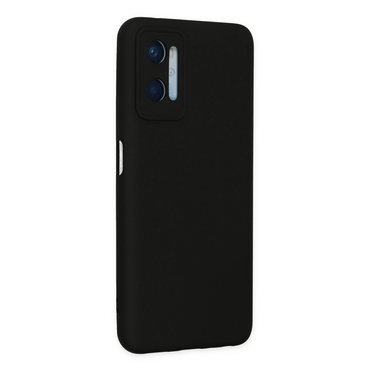 Arkada kamera lensi kesimli siyah telefon kılıfı.