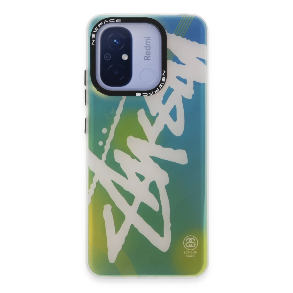 Gradyanlı ve beyaz yazılı telefon kılıfı.