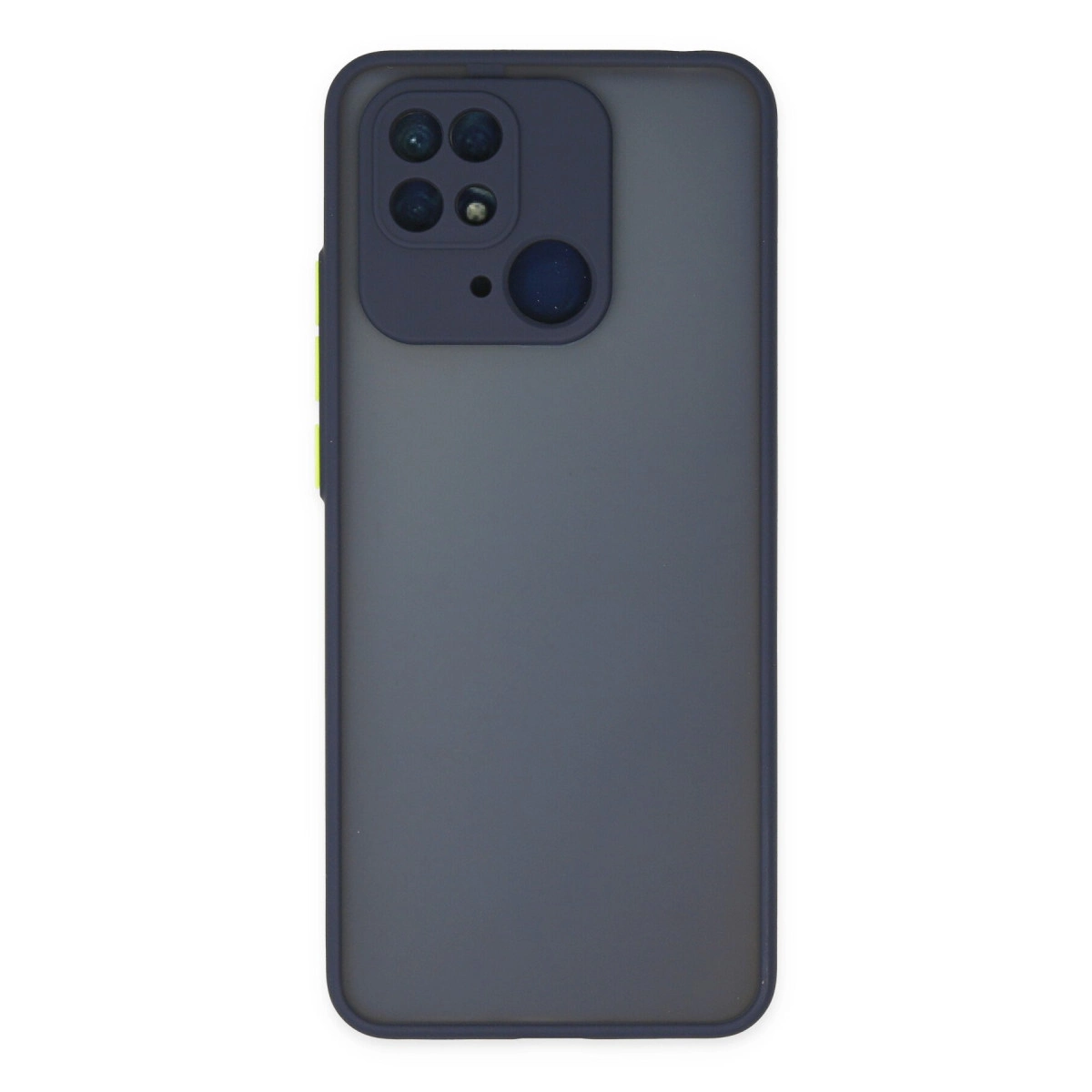 Dört lensli kare kamera kesimine sahip koyu gri telefon kılıfı.