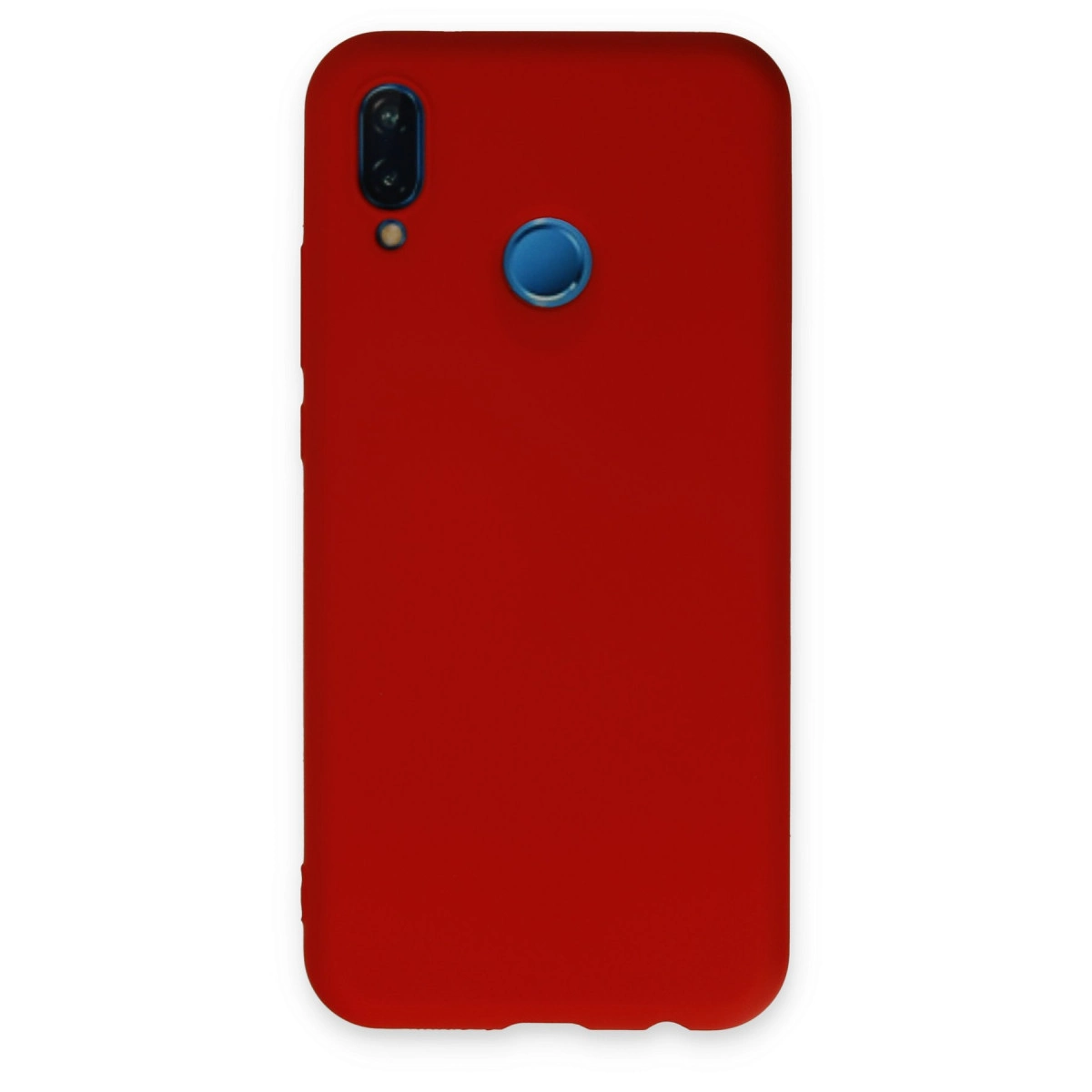 NEWFACE Huawei P20 Lite  Uyumlu Nano İçi Kadife Silikon Telefon Kılıfı Kırmızı