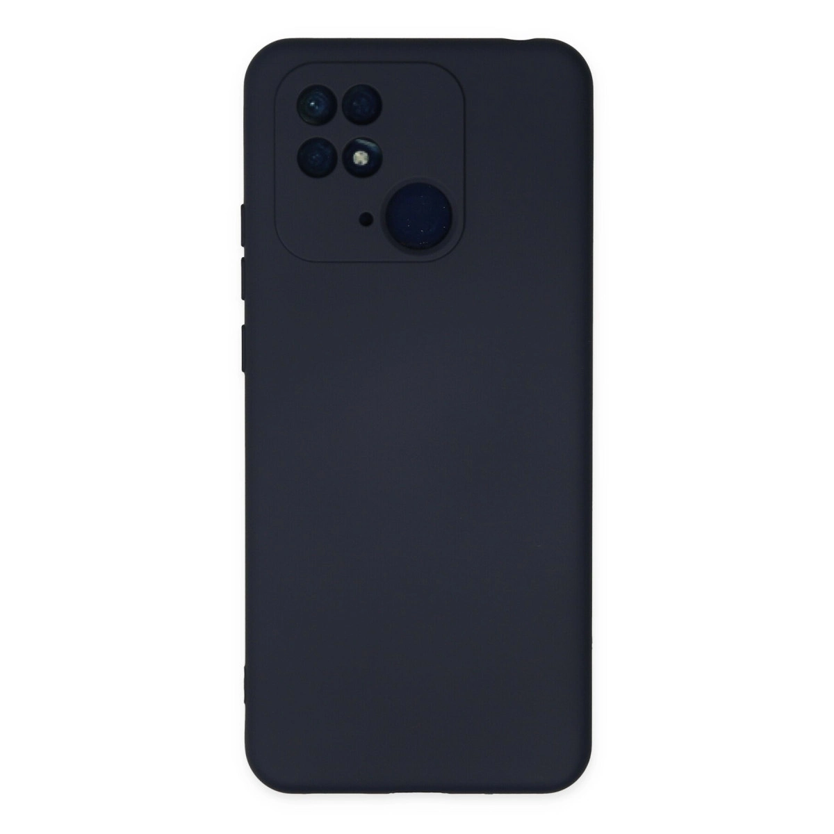 Dört kameralı ve flaşlı lacivert telefon kılıfı.