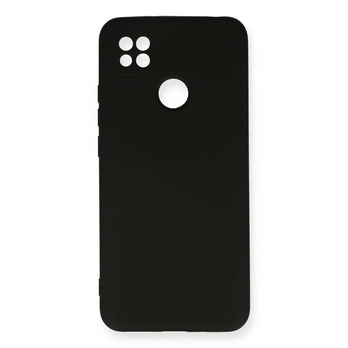 Kamera kesintili ve parmak izi sensörü açıklıklı siyah telefon kılıfı.