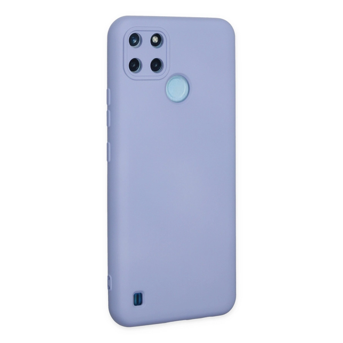 Kamera modülü kesimli açık mor telefon kılıfı.