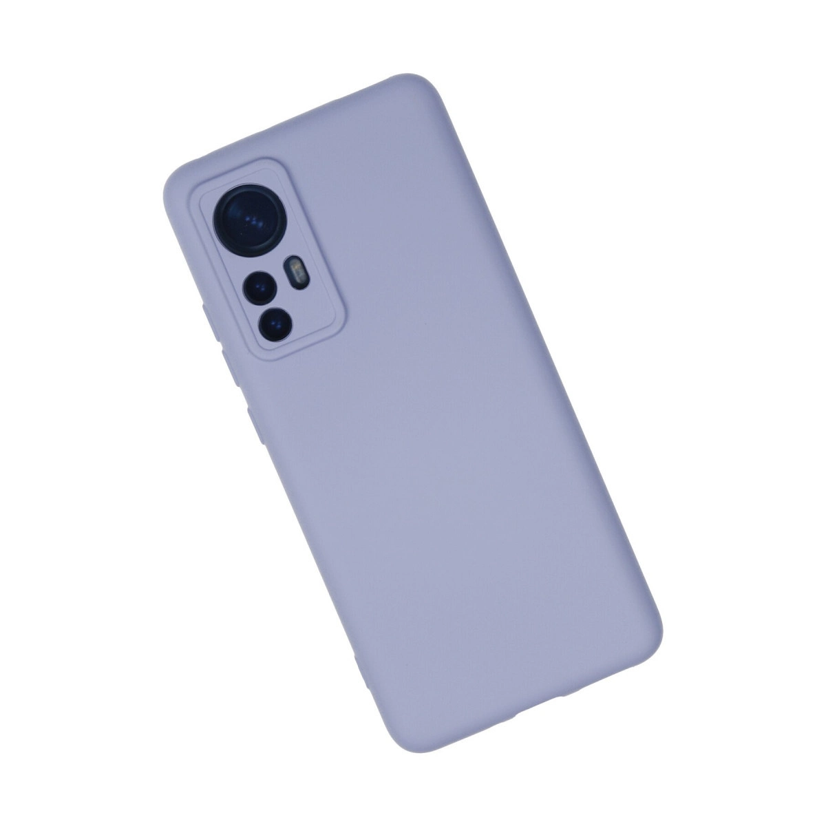 Beyaz arka plan üzerinde kamera modüllü lila telefon kılıfı.