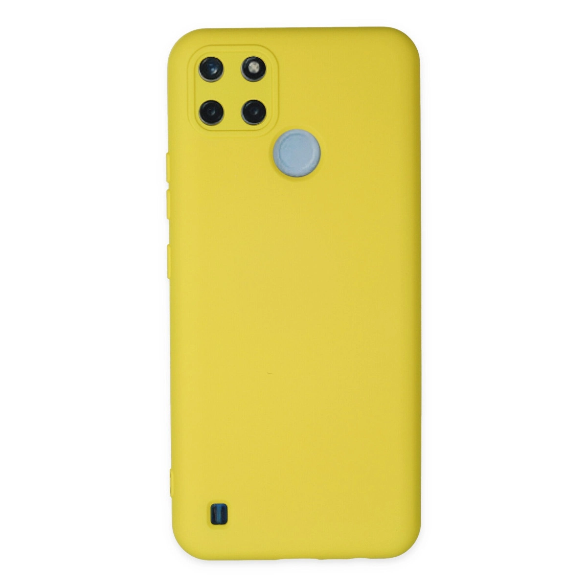 NEWFACE Realme C25Y Uyumlu Nano İçi Kadife Silikon Telefon Kılıfı Sarı