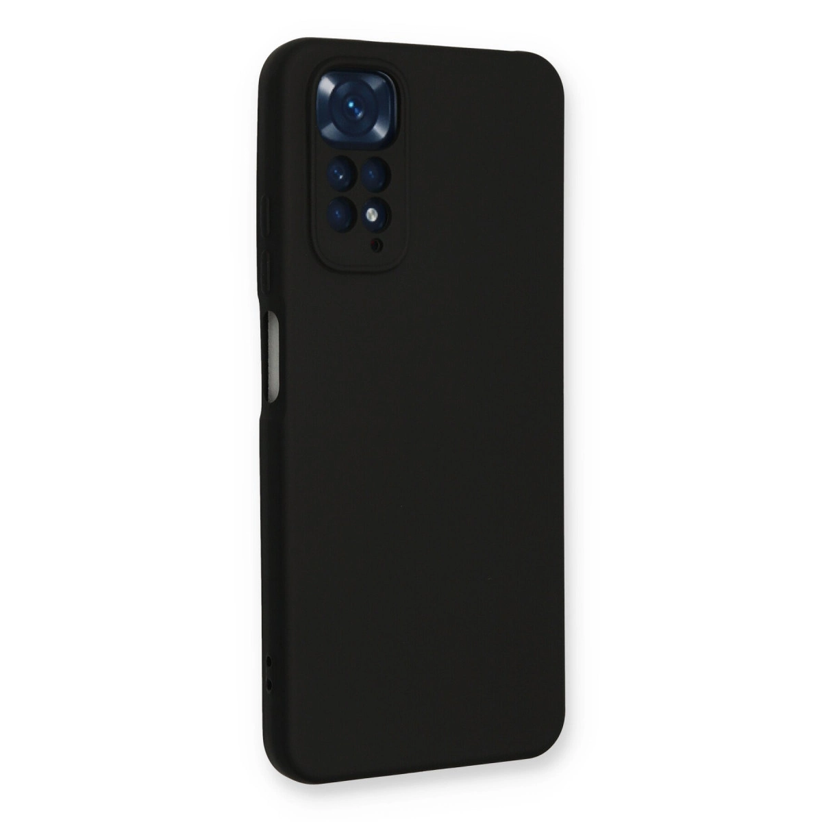 Arkada kamera modülü olan siyah telefon kılıfı.