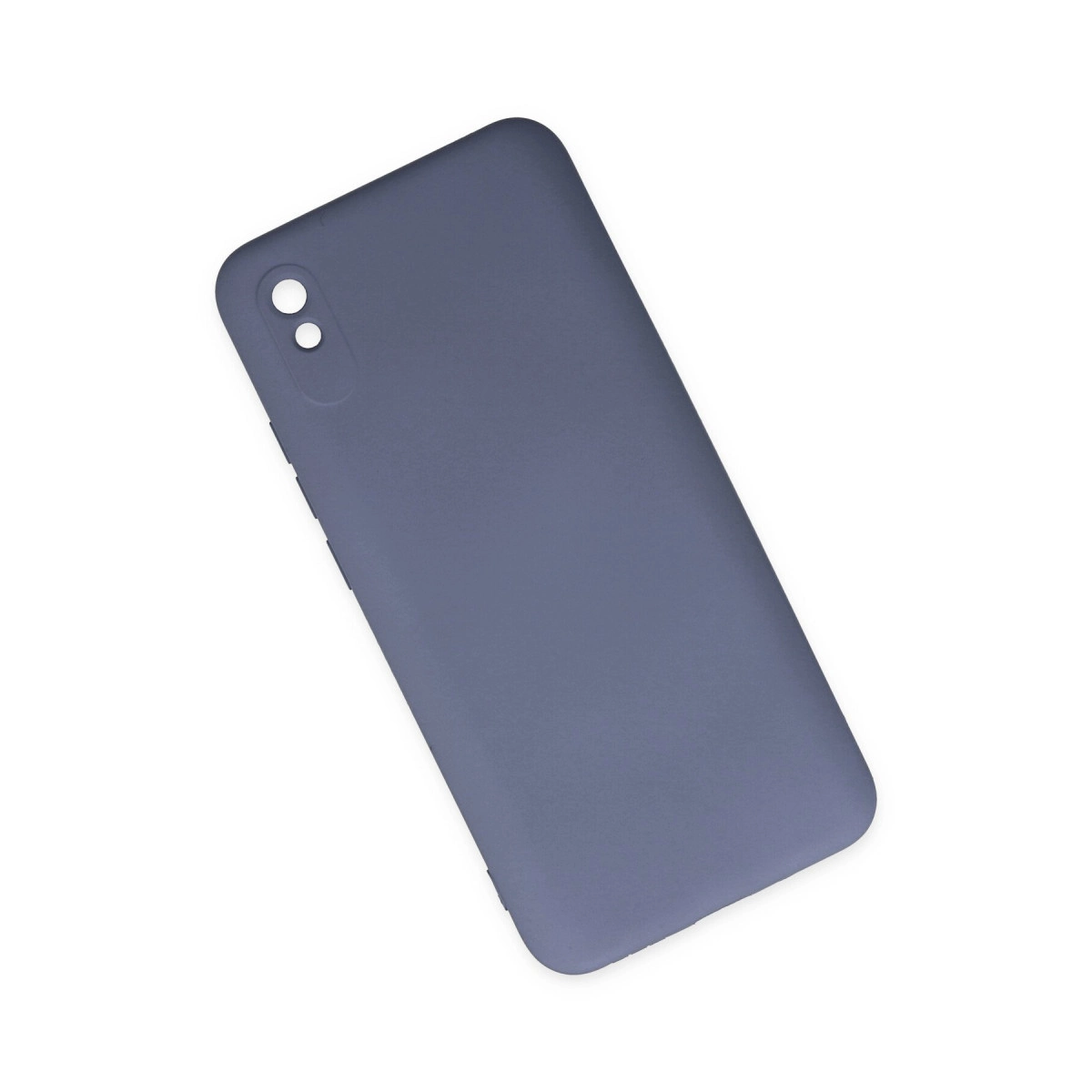Sol üstte iki kamera deliği bulunan koyu gri telefon kılıfı.