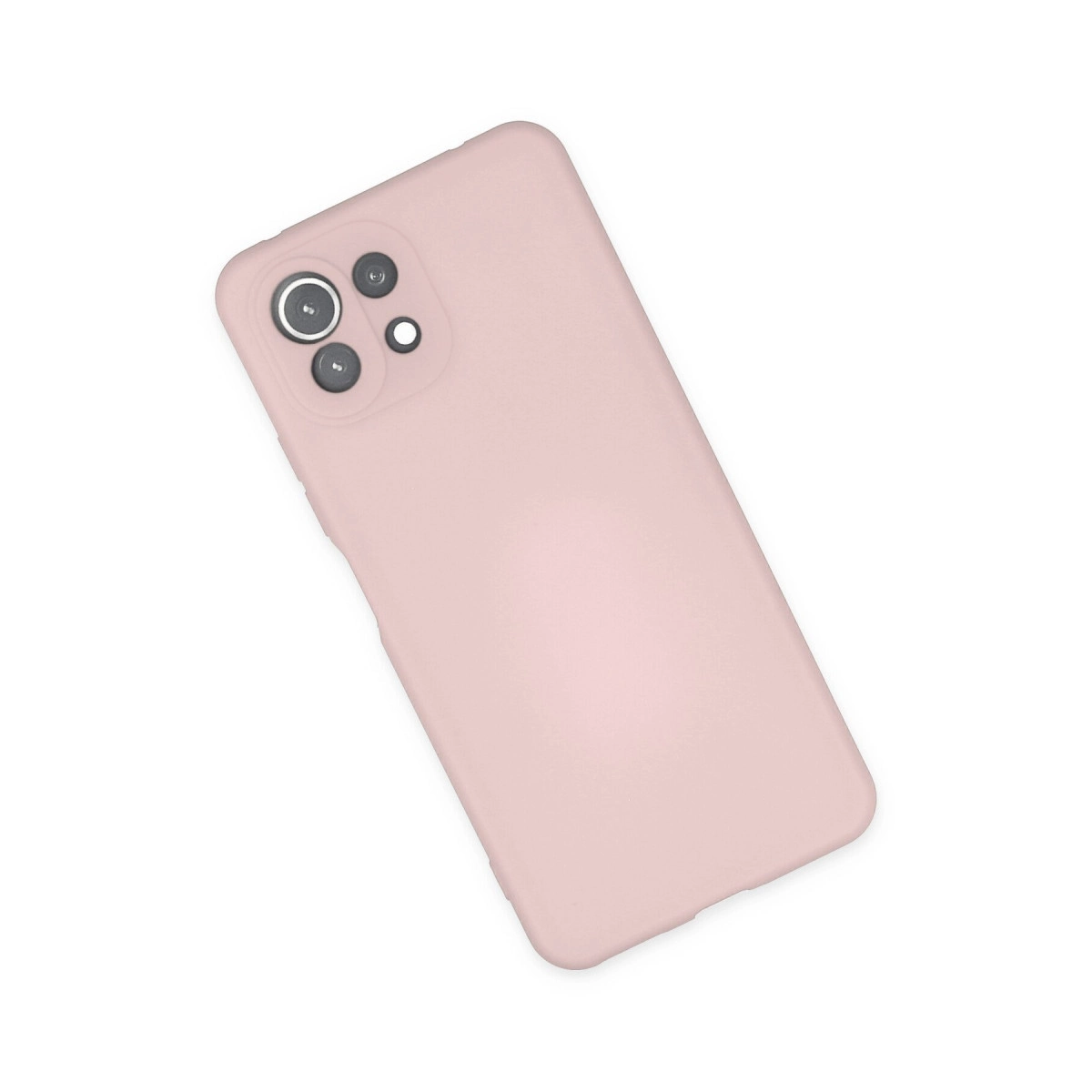 Kamera modülüne sahip açık pembe telefon kılıfı.