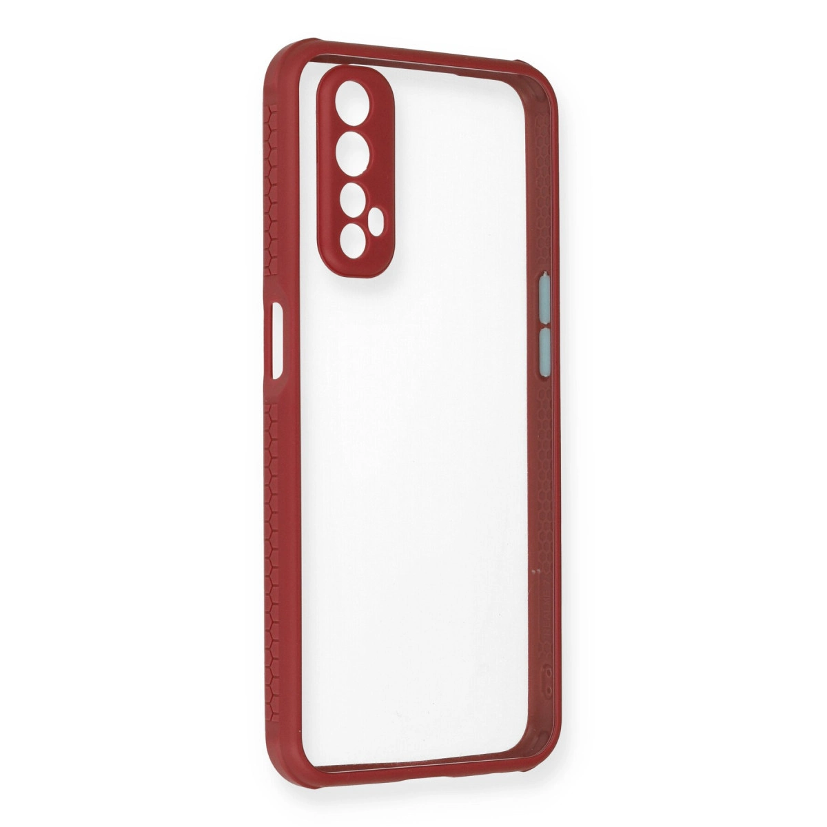 NEWFACE Realme 7 Uyumlu Miami Şeffaf Silikon Telefon Kılıfı Fuşya