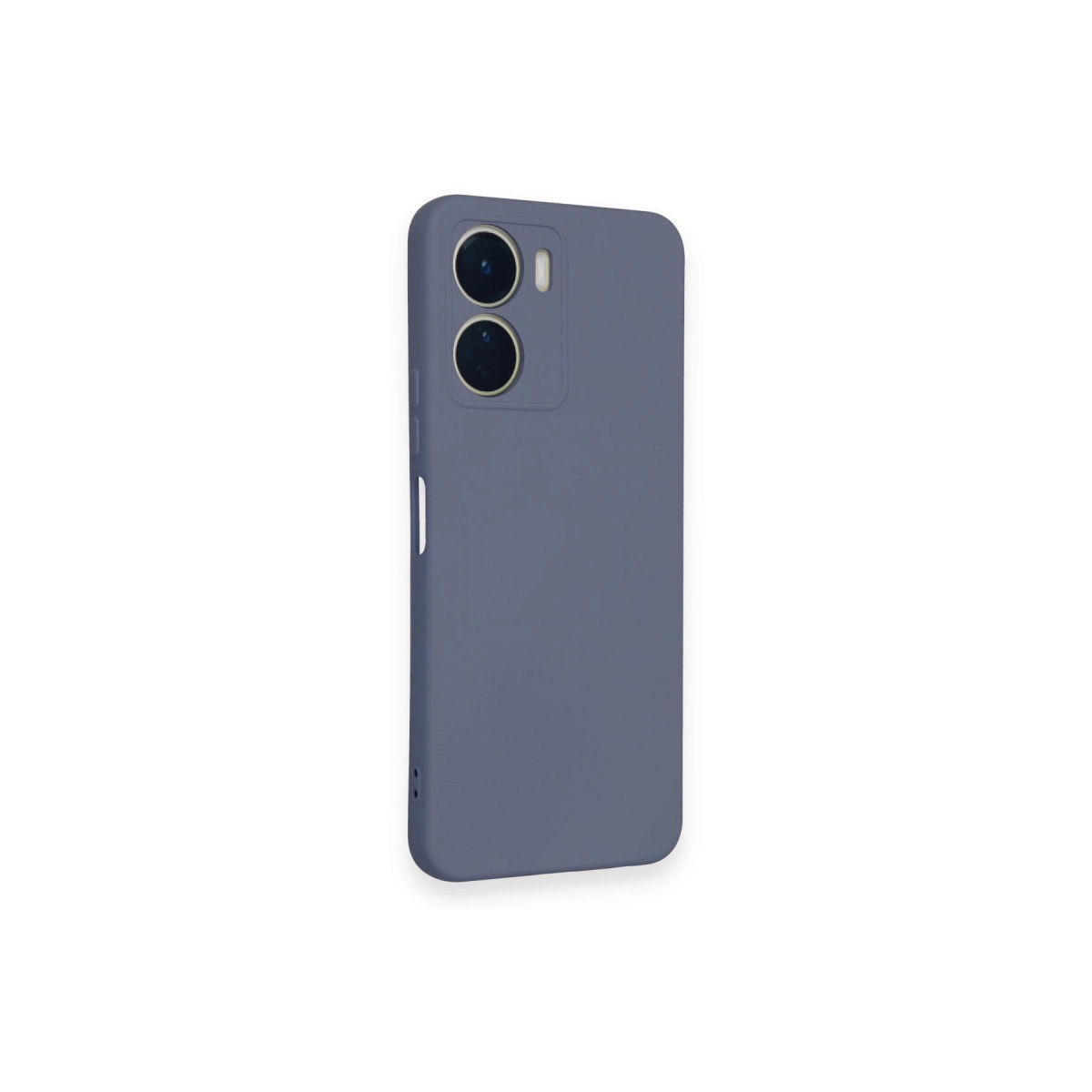 İki kamera lensli ve flaşlı gri telefon kılıfı.