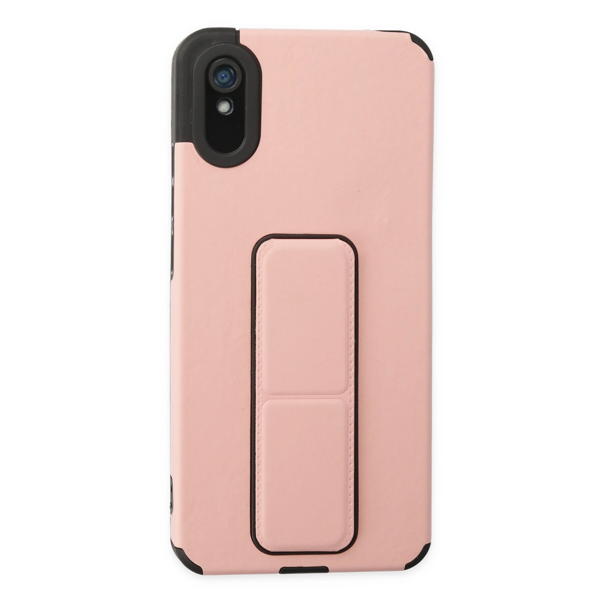 NEWFACE Xiaomi Redmi 9A Uyumlu Mega Standlı Silikon Telefon Kılıfı Pudra