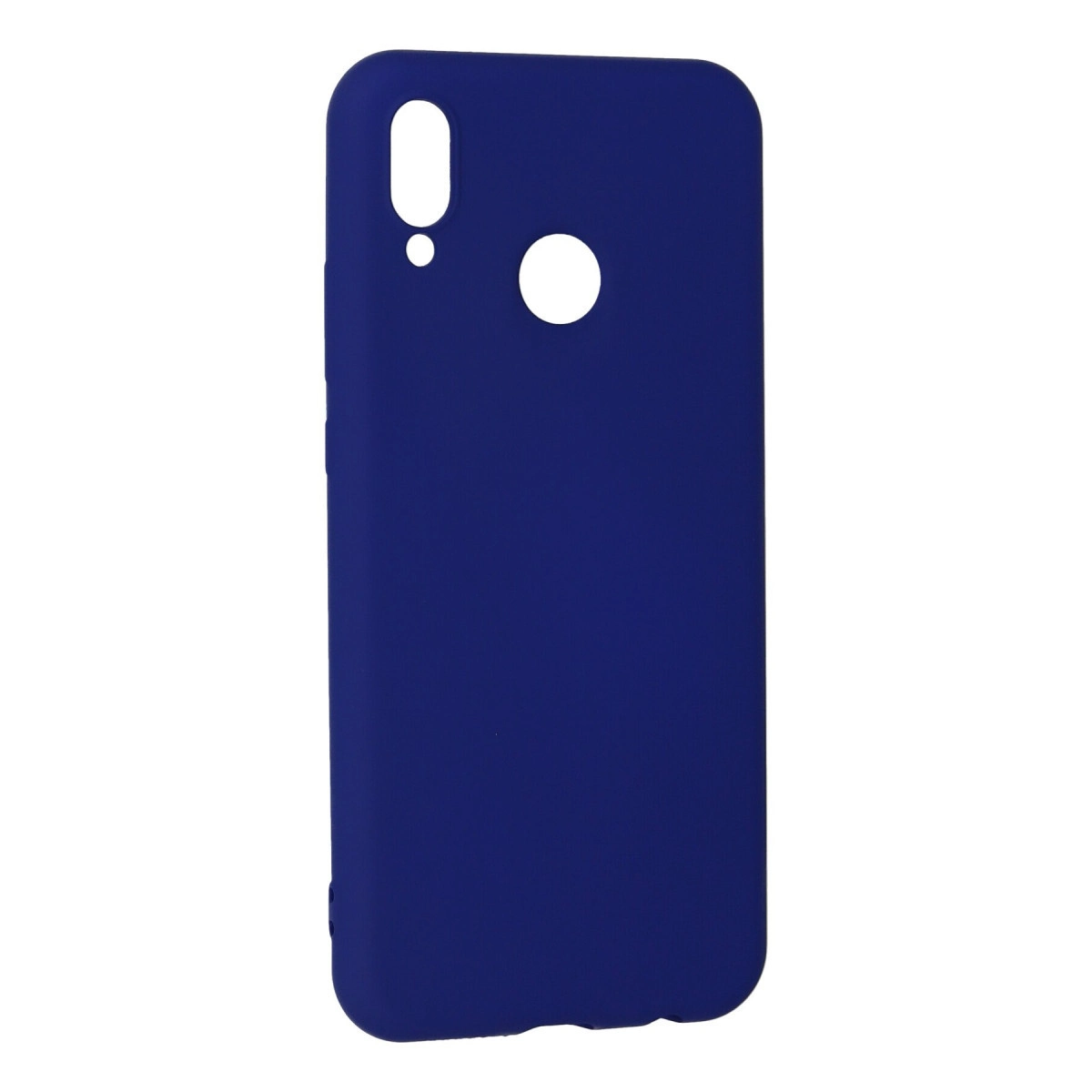 Kamera ve flaş için kesiklere sahip lacivert telefon kılıfı.