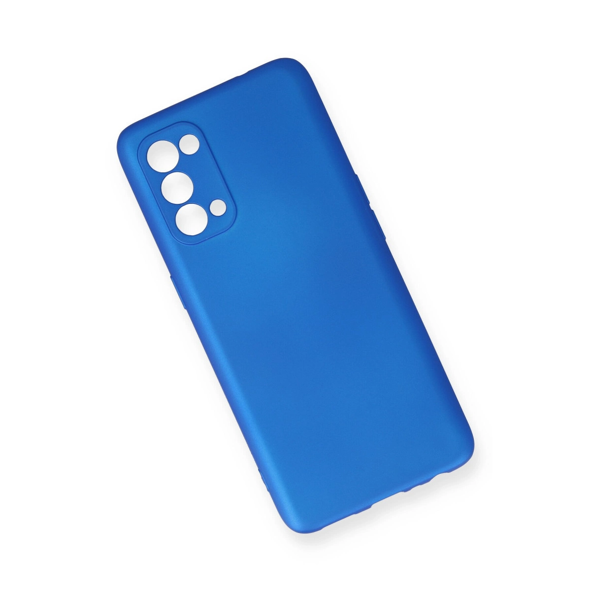 Arkada dört kamera için kesikli mavi telefon kılıfı.
