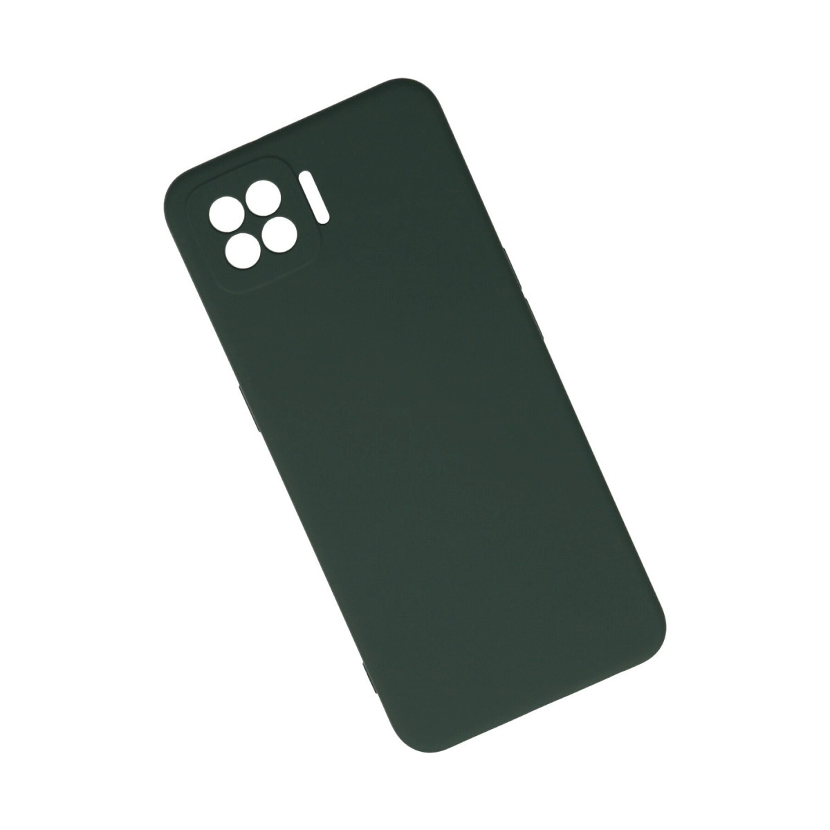 Dört lens için dikdörtgen kesimli koyu yeşil telefon kılıfı.