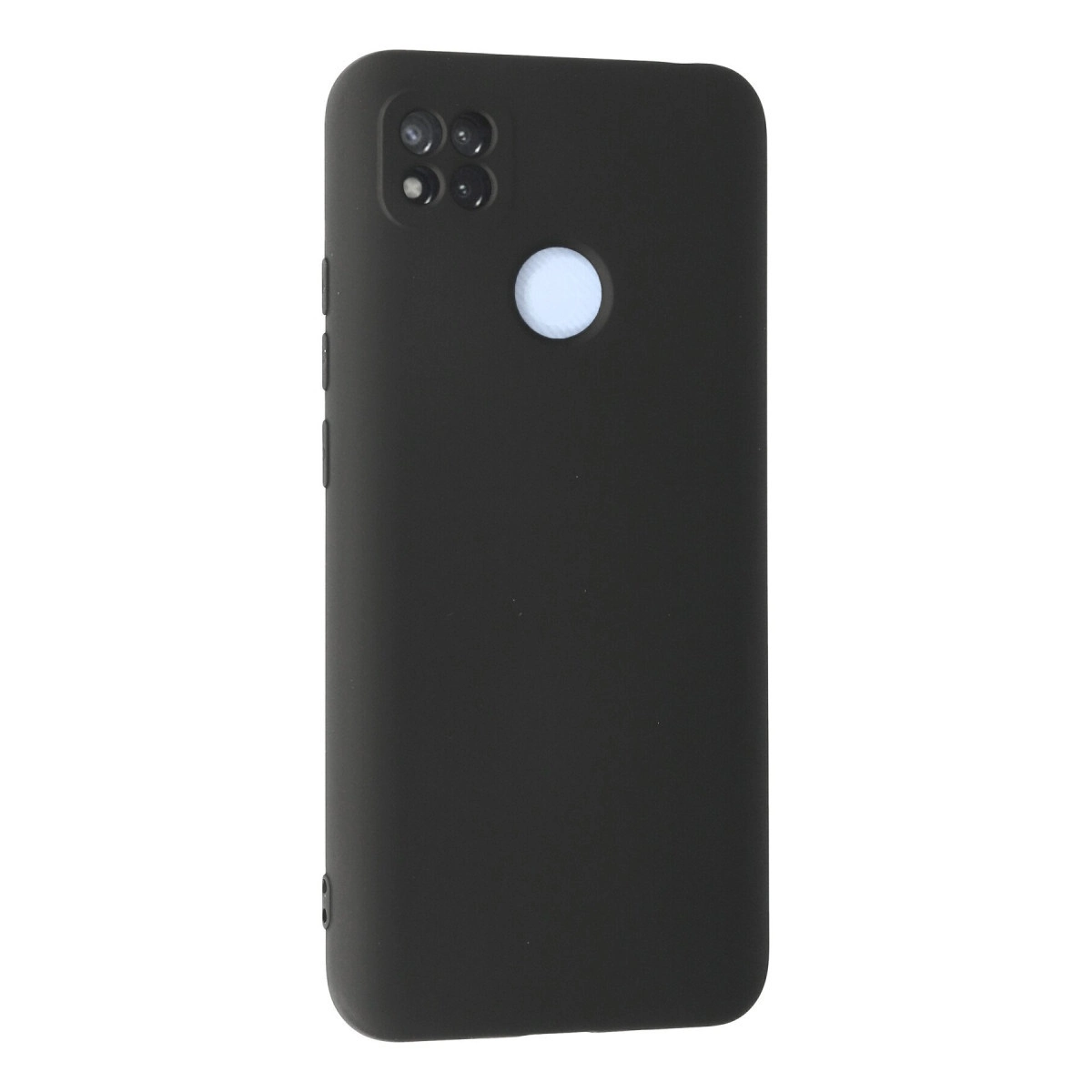Kamera modülü ve parmak izi sensörlü siyah telefon kılıfı.
