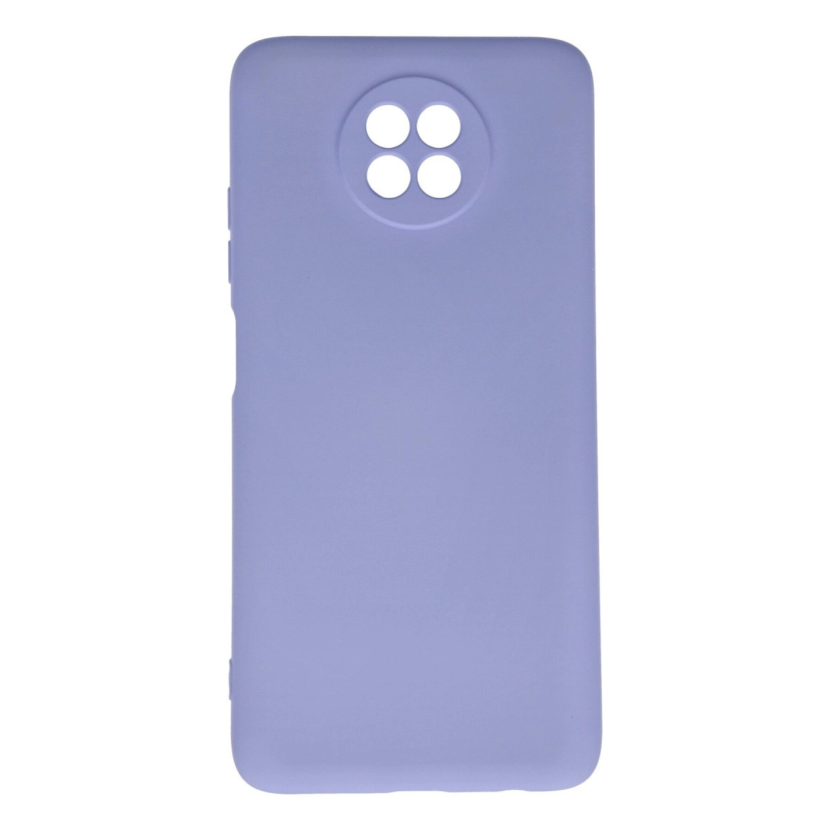 Arkada dört yuvarlak kamera kesiğine sahip mor bir telefon kılıfı.