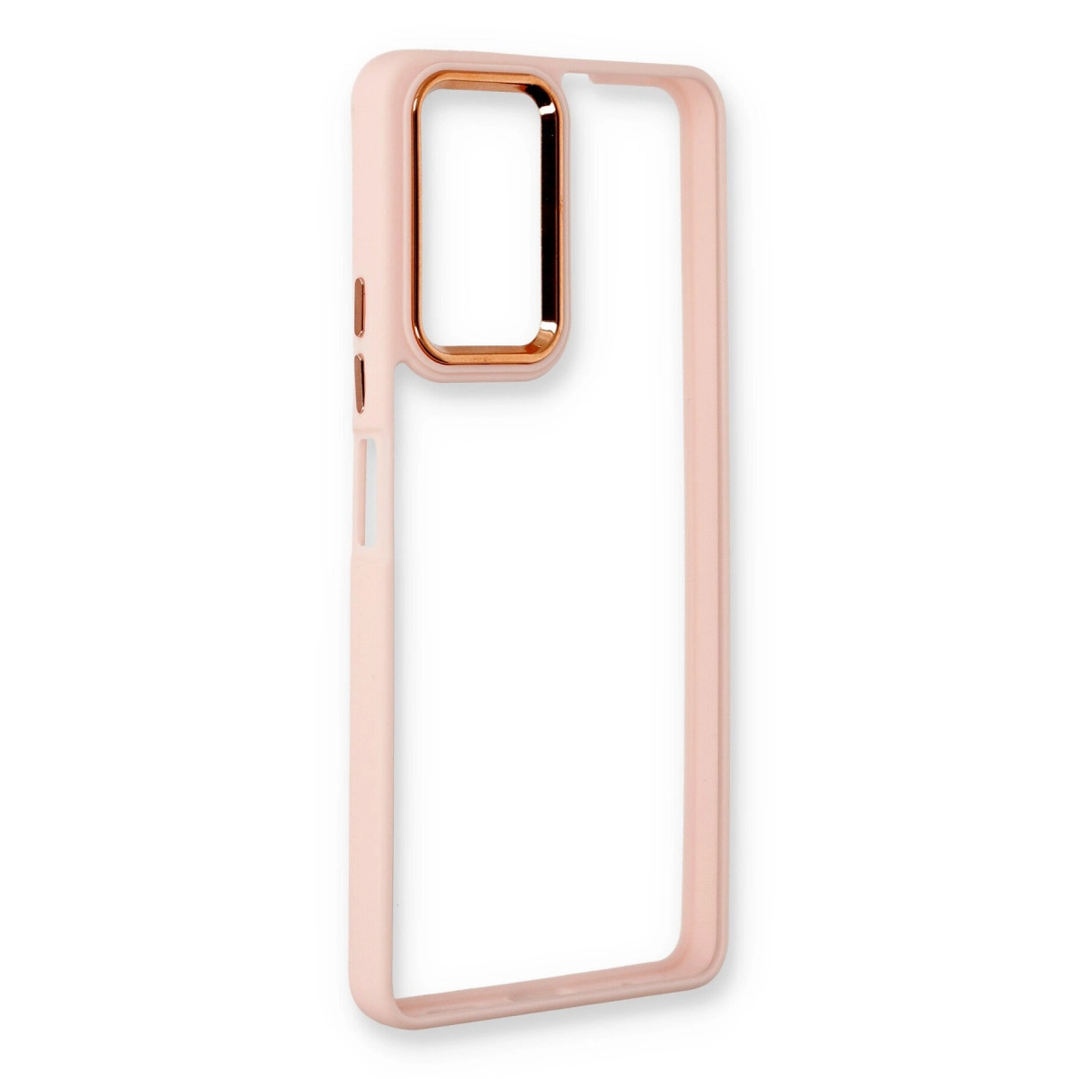 Gül altın kamera çerçeveli pembe telefon kılıfı çerçevesi.