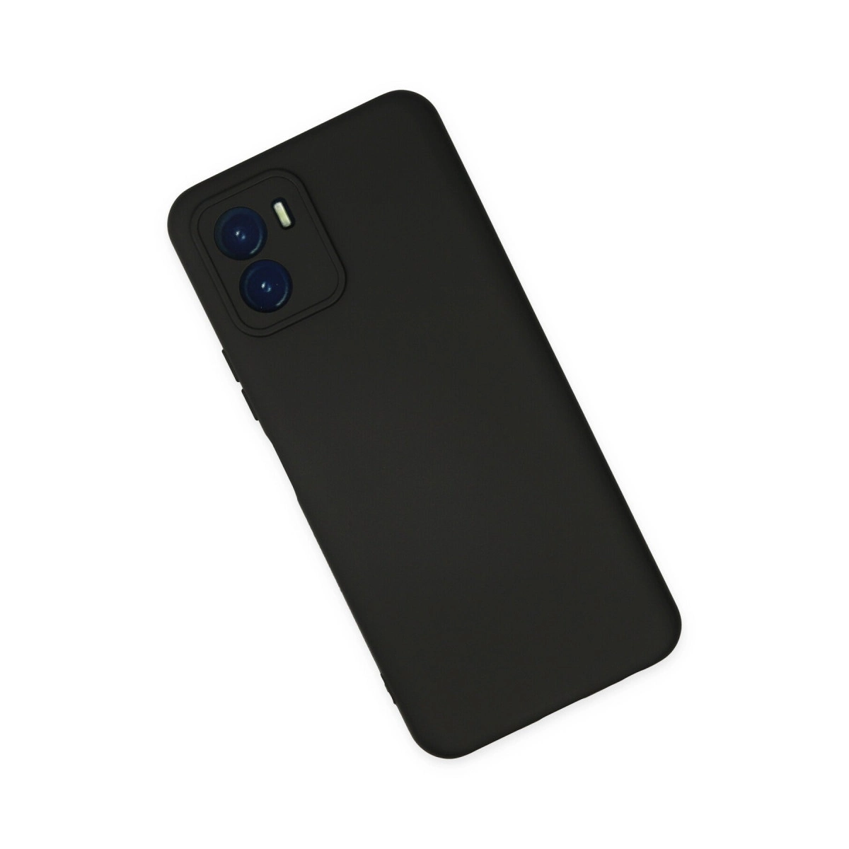 Arkada iki kamera ve flaşlı siyah akıllı telefon.
