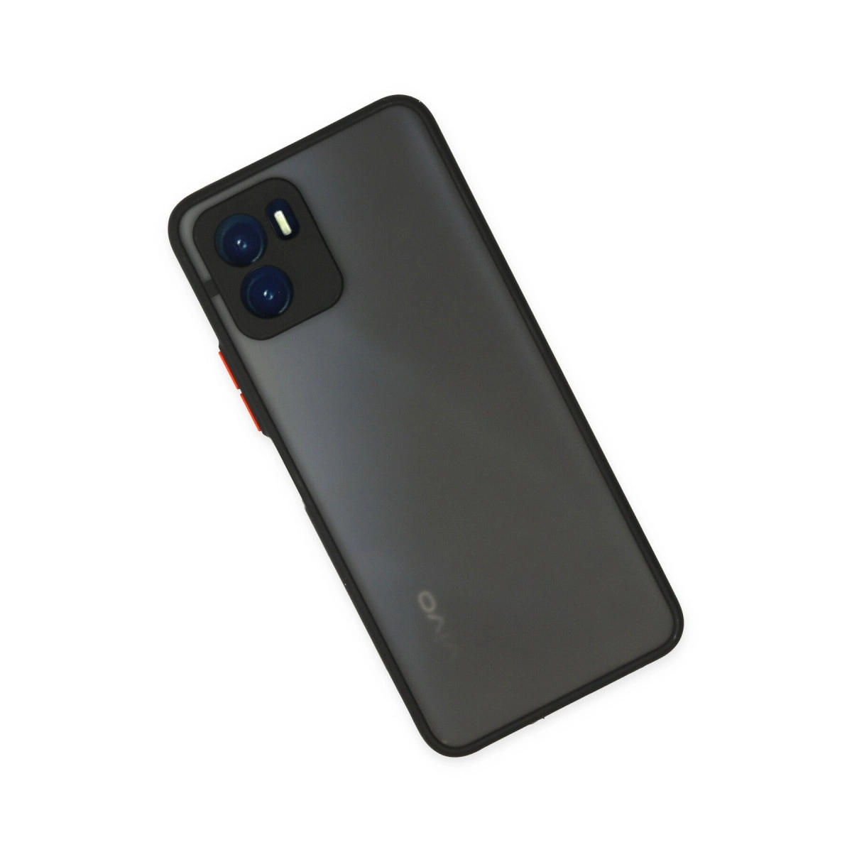 Siyah çerçeveli, iki kameralı koyu gri akıllı telefon.