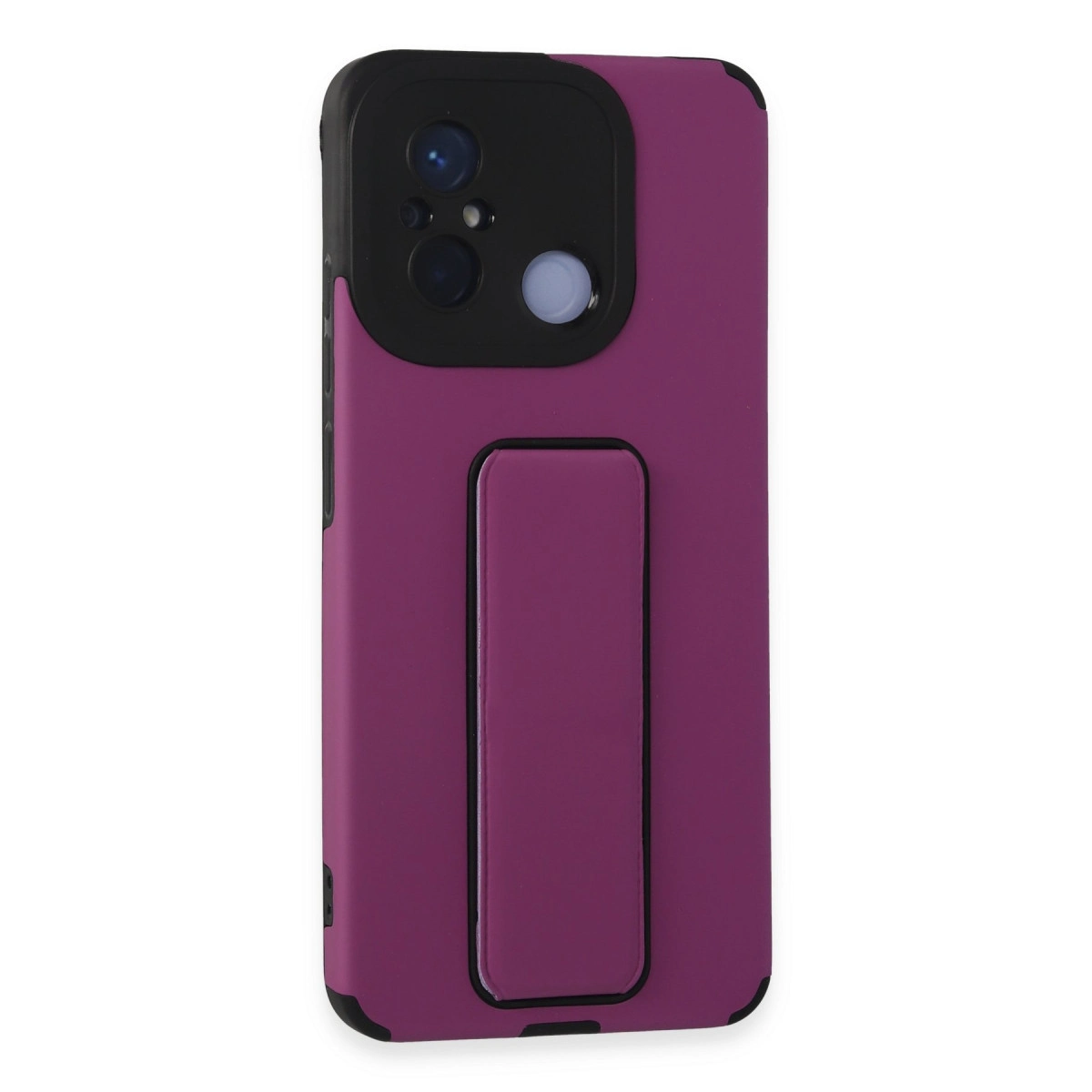 NEWFACE Xiaomi Redmi 12C Uyumlu  Mega Standlı Silikon Telefon Kılıfı Mor