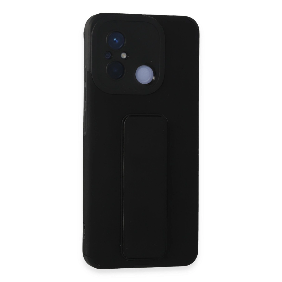 NEWFACE Xiaomi Redmi 12C Uyumlu  Mega Standlı Silikon Telefon Kılıfı Siyah