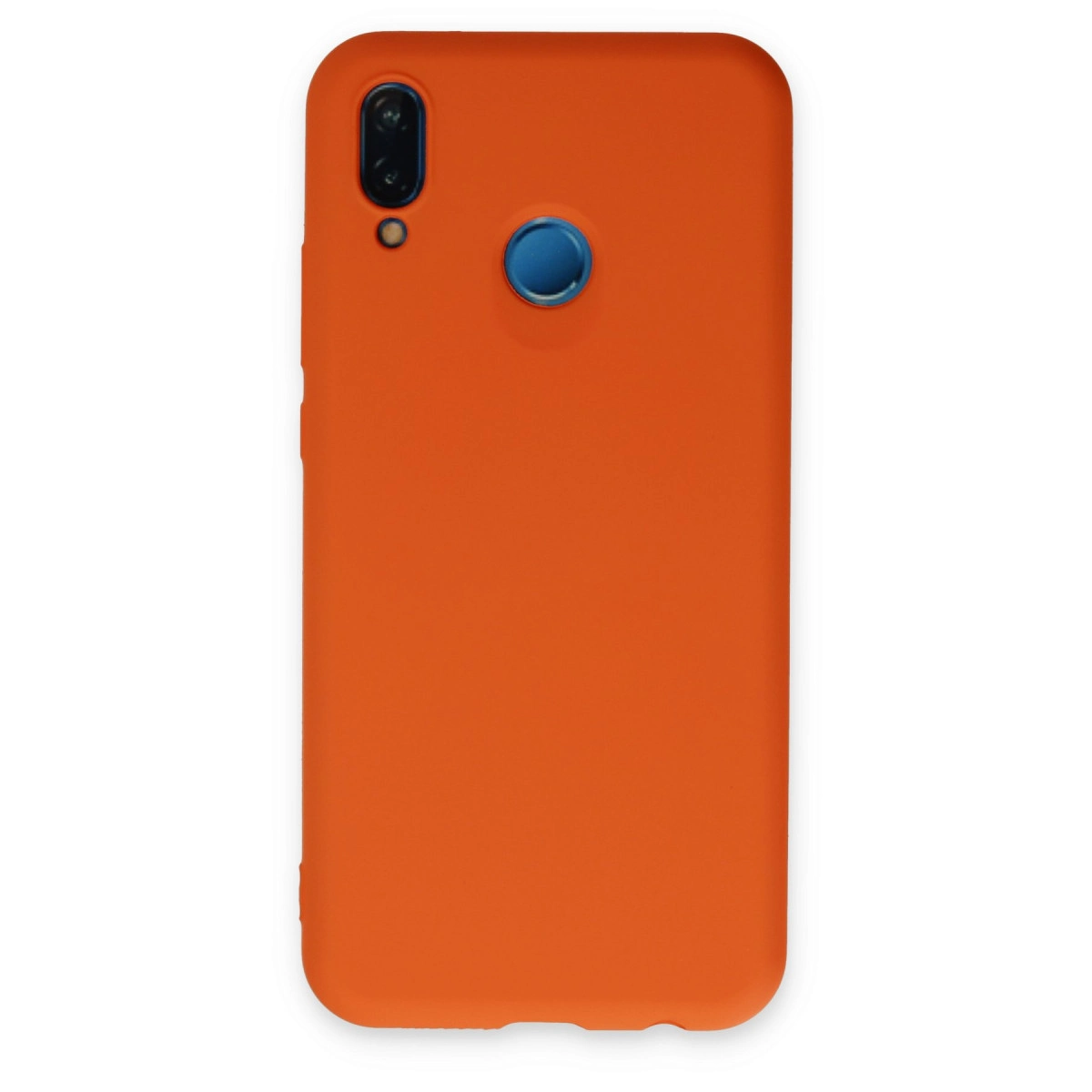 NEWFACE Huawei P20 Lite  Uyumlu Nano İçi Kadife Silikon Telefon Kılıfı Turuncu