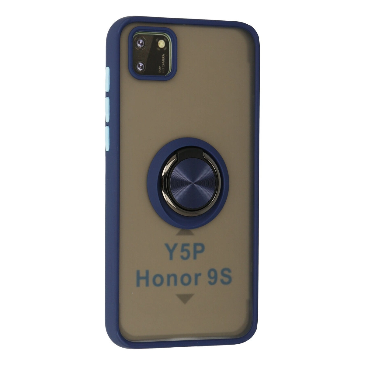 Halka tutuculu lacivert telefon kılıfı ve Honor 9S yazısı.