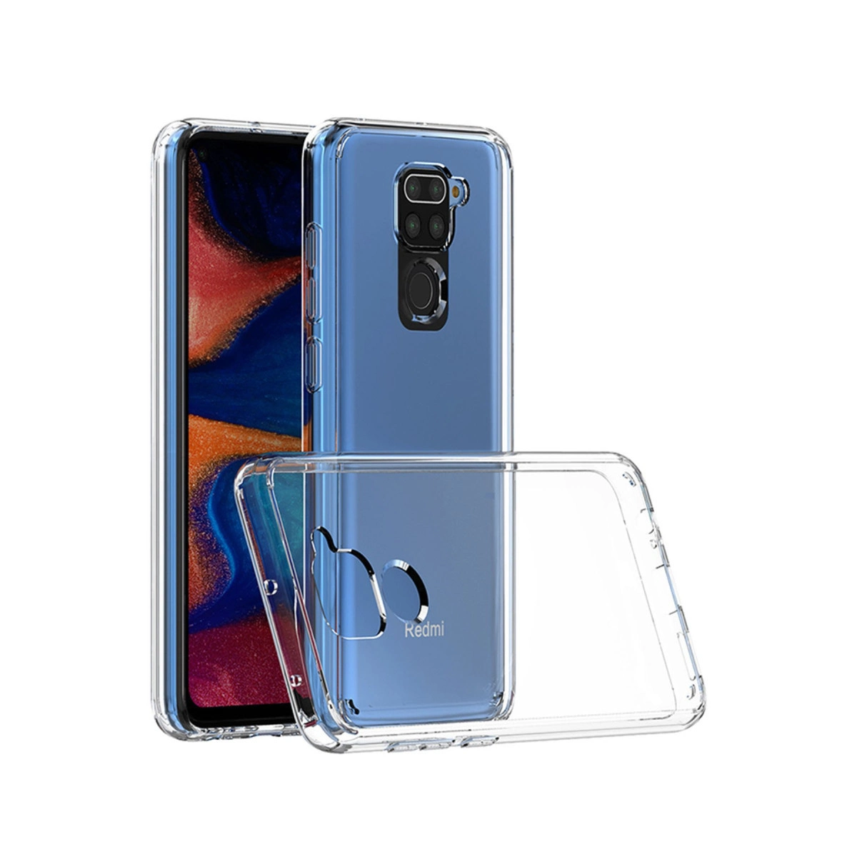 NEWFACE Xiaomi Redmi Note 9 Uyumlu Lüx Şeffaf Silikon Telefon Kılıfı Şeffaf