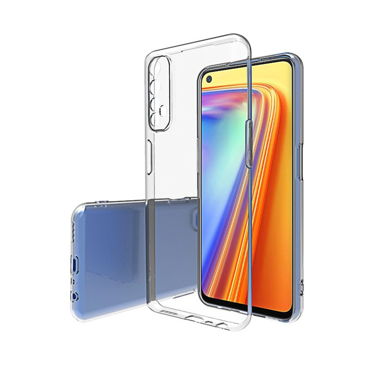 NEWFACE Realme 7 Pro Uyumlu   Lüx Şeffaf Silikon Telefon Kılıfı Şeffaf