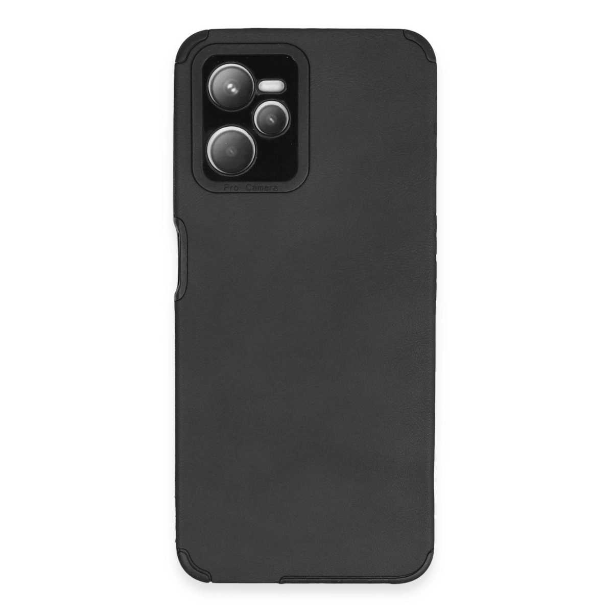 NEWFACE Realme C35 Uyumlu  Loop Deri Silikon Telefon Kılıfı Siyah