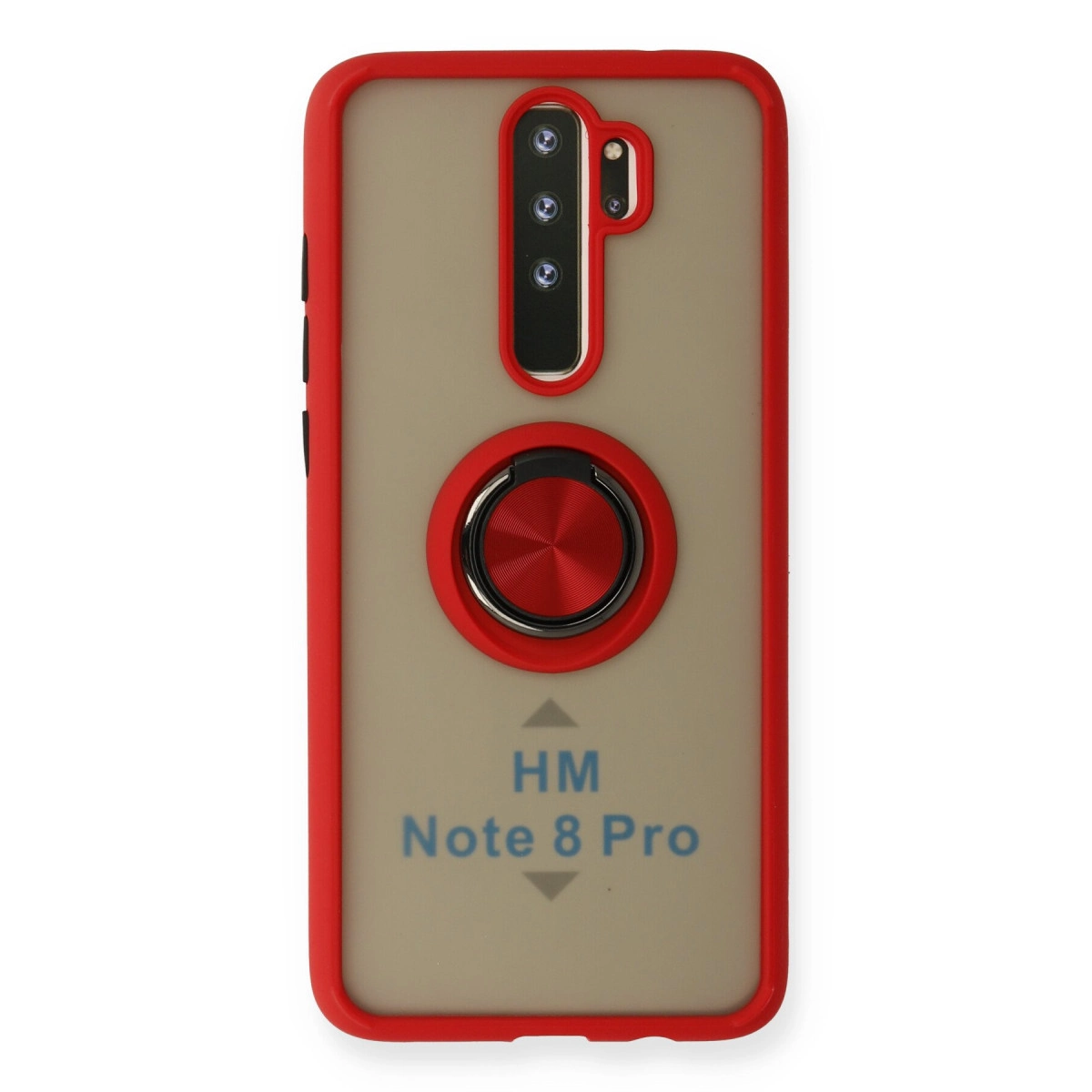 NEWFACE Xiaomi Redmi Note 8 Pro Uyumlu  Montreal Yüzüklü Silikon Kapak Telefon Kılıfı Kırmızı