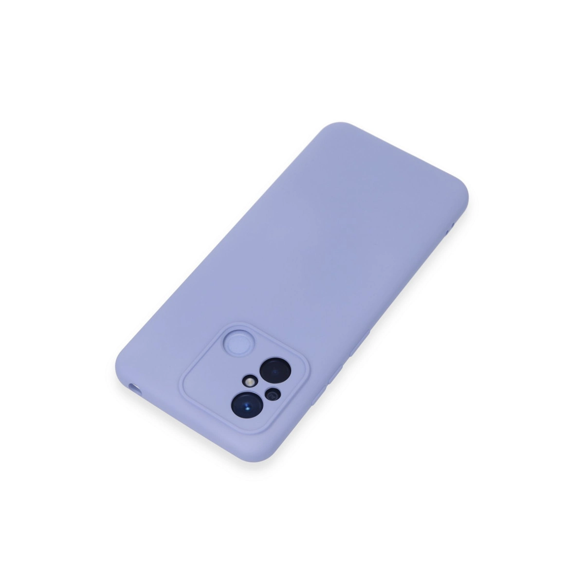 Lavanta rengi telefon kılıfı beyaz zeminde duruyor.