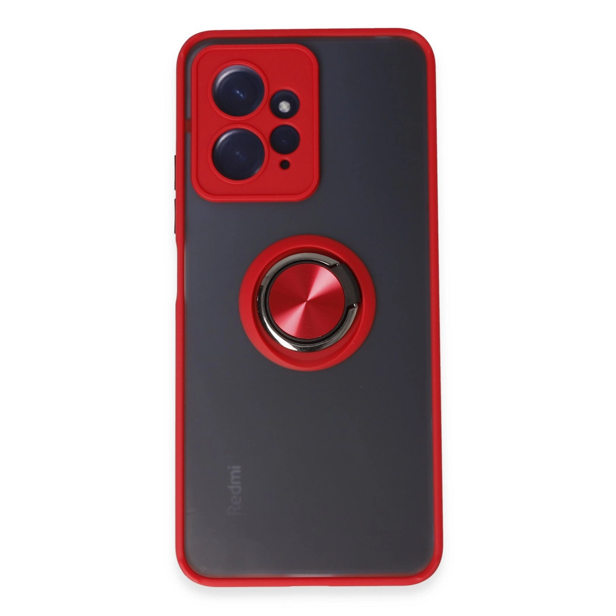 NEWFACE Xiaomi Redmi Note 12 4G Uyumlu  Montreal Yüzüklü Silikon Kapak Telefon Kılıfı Kırmızı