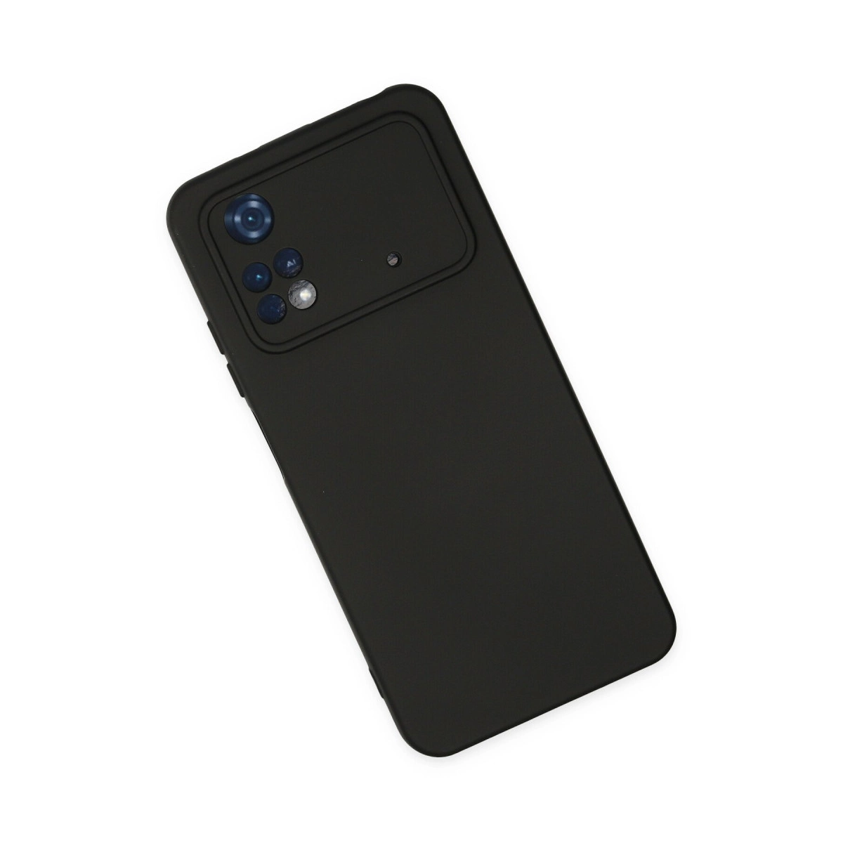 Dikdörtgen kamera modülü oyuntulu siyah telefon kılıfı.