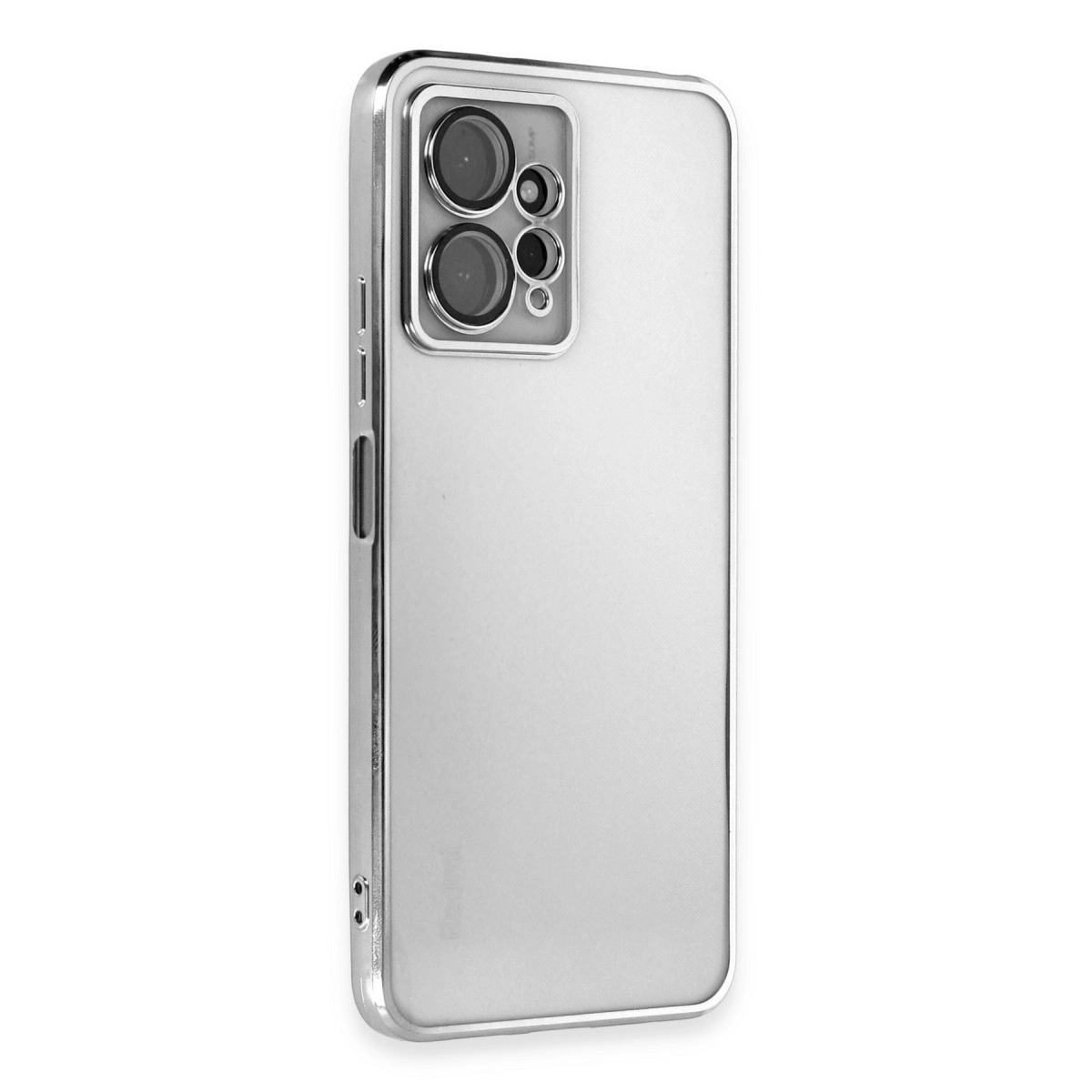 NEWFACE Xiaomi Redmi Note 12 4G Uyumlu  Kamera Korumalı Lensli Silikon Telefon Kılıfı Gümüş