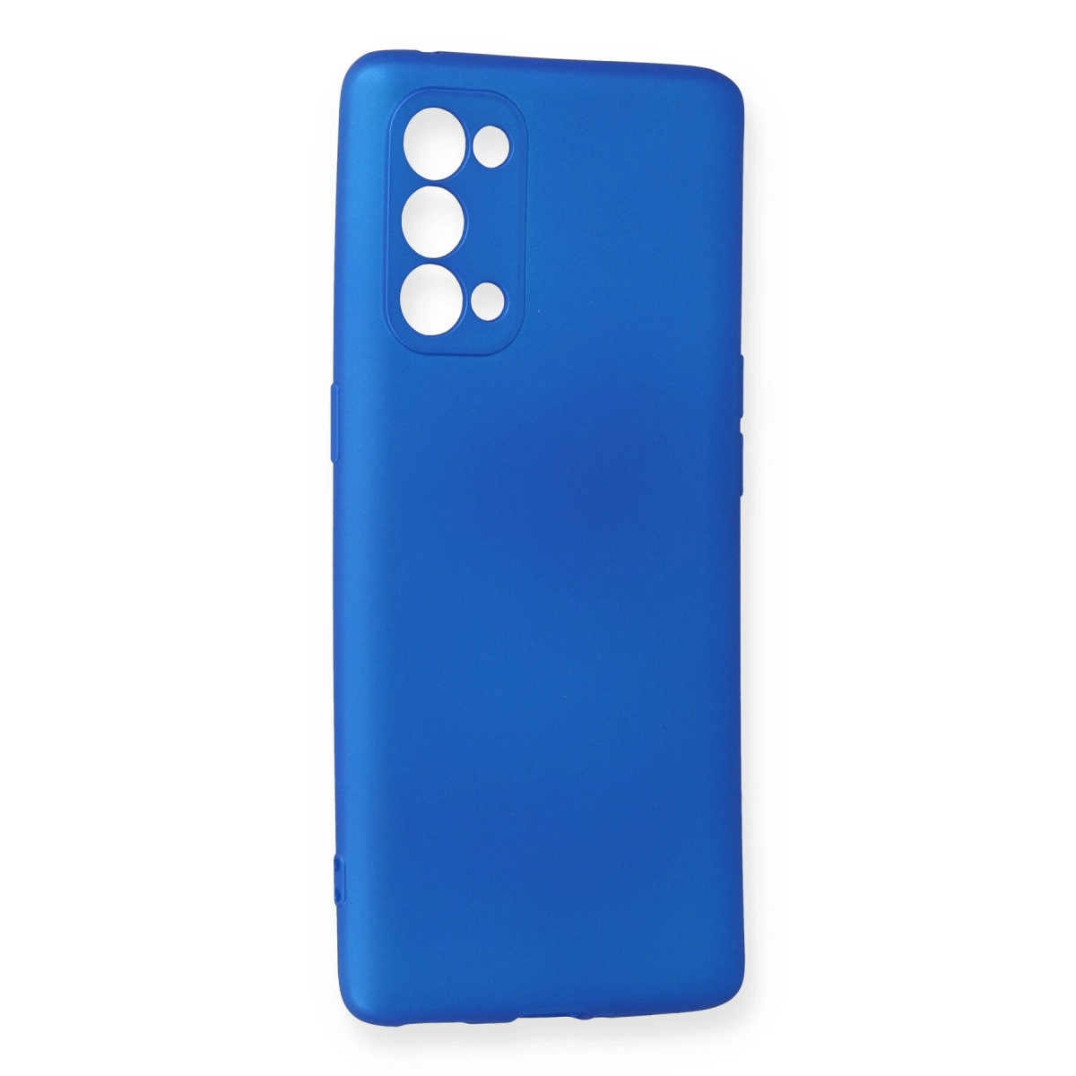 Kamera modülü için kesikleri olan mavi telefon kılıfı.